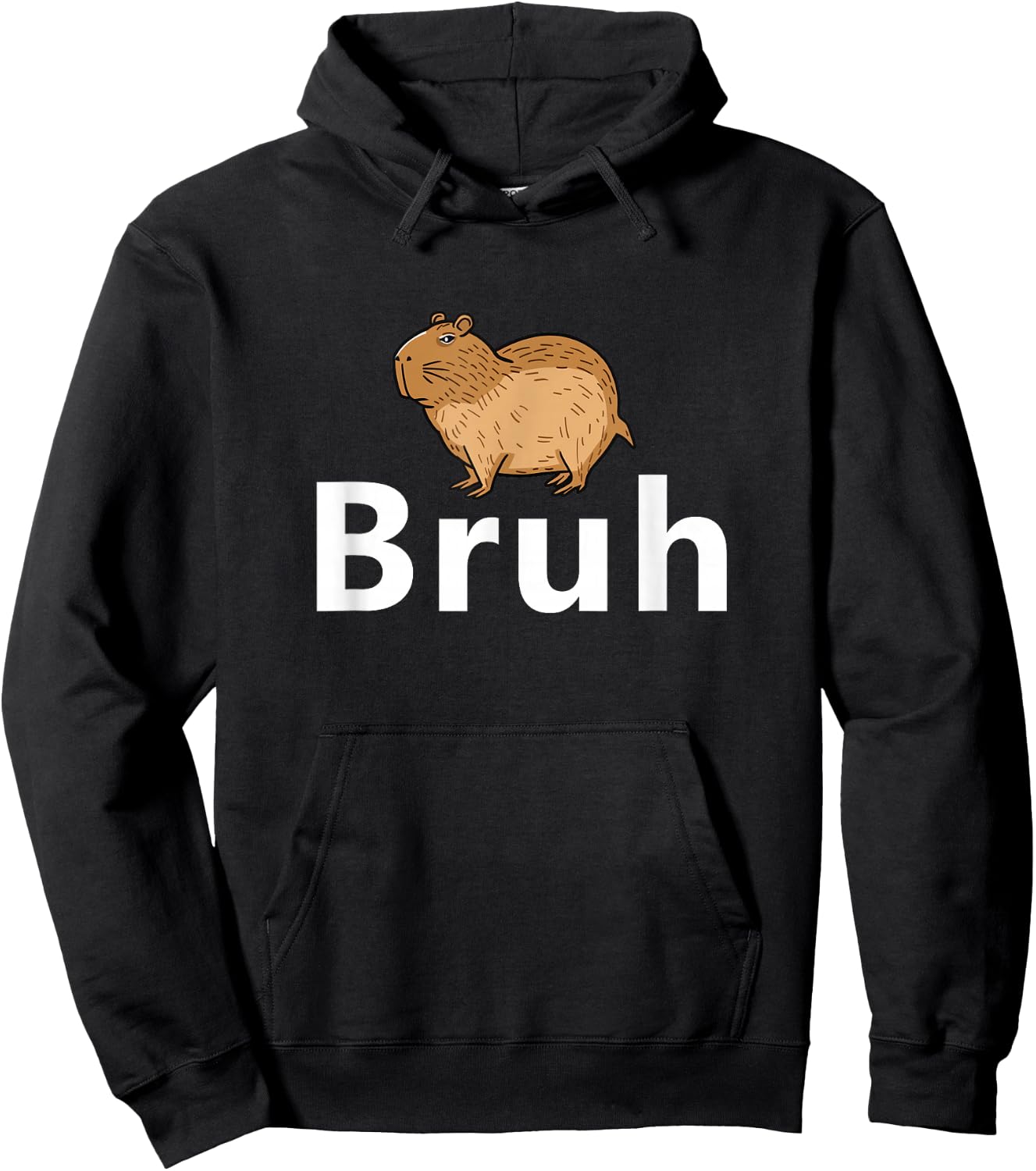 Capybara Bruh , Small, Black Hoodie - Hoodie | Black
