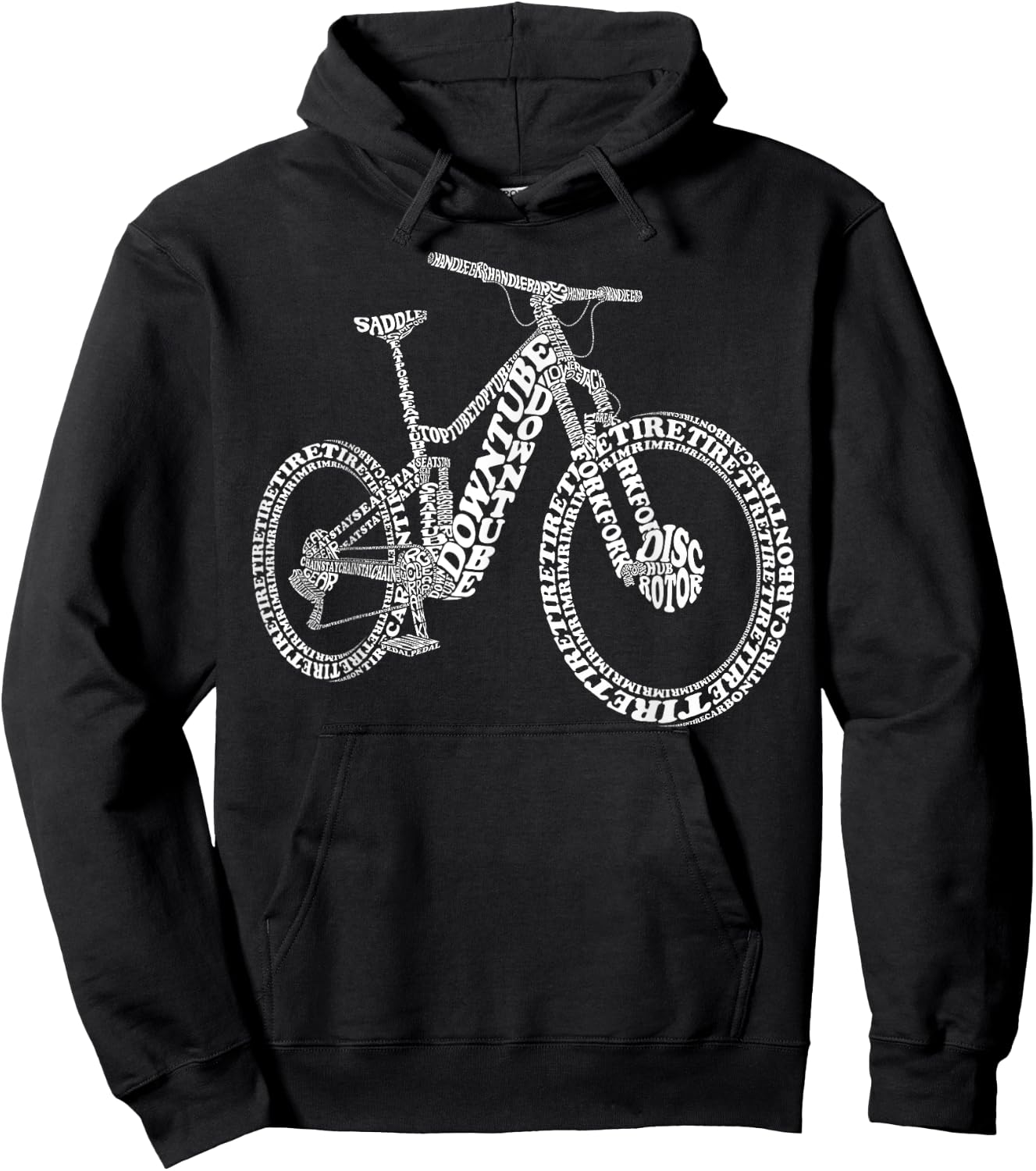 Bicycle Anatomy Biker Funny MTB Parts Mountain Bike Lover Hoodie - Hoodie | Black