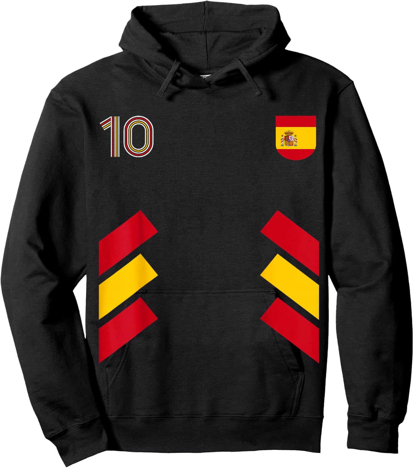 Retro10 Spain Football Spain Soccer Spain Flag Hoodie - Hoodie | Black