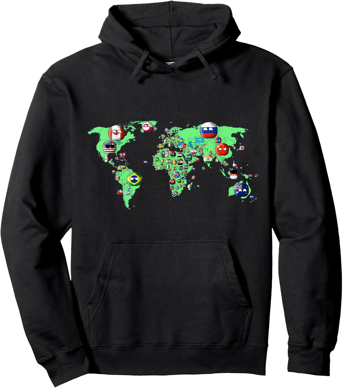 Countryballs world map Hoodie - Hoodie | Black