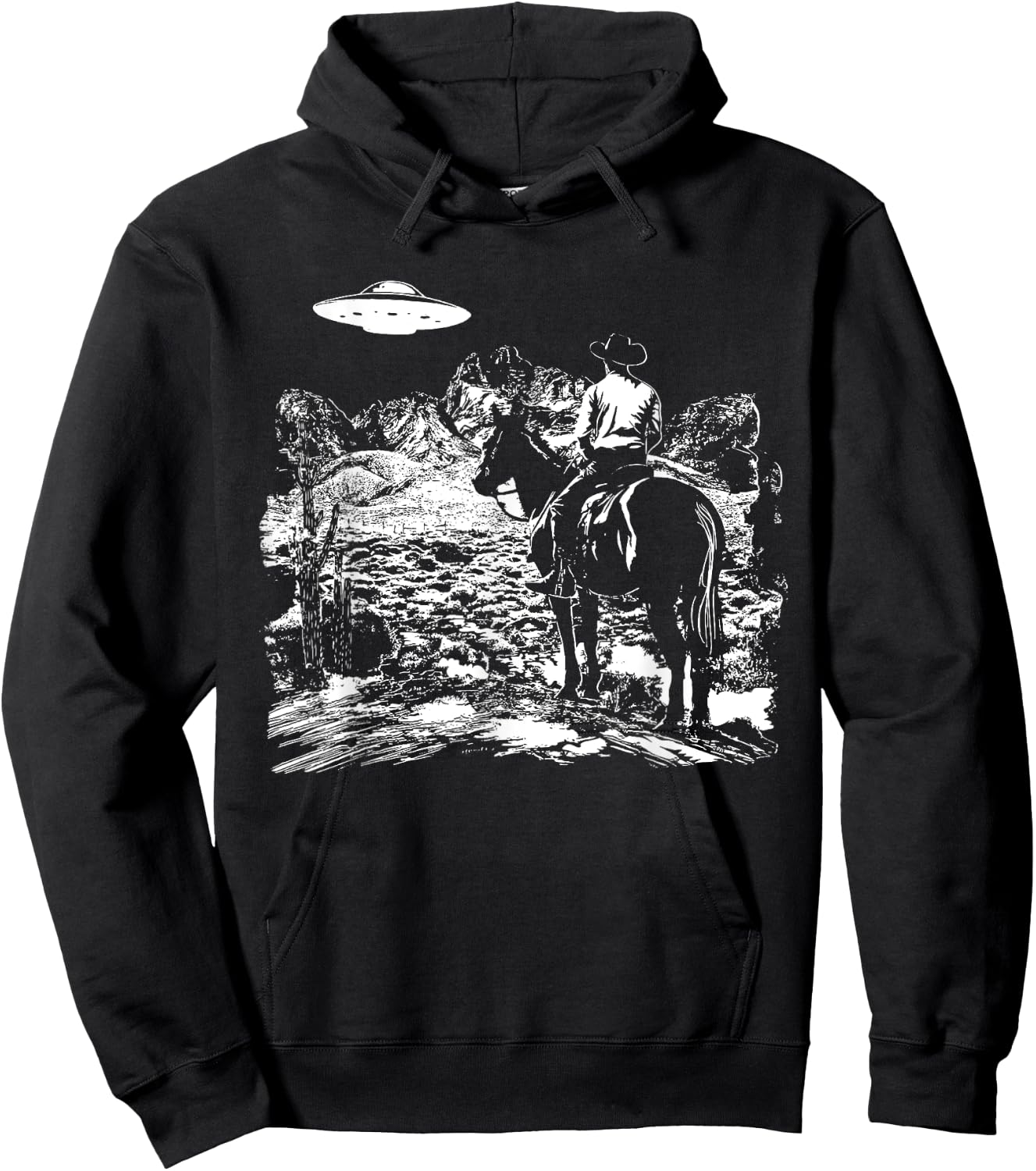 UFO Howdy Alien Cowboy Halloween Costume Ufo Western Hoodie - Hoodie | Black