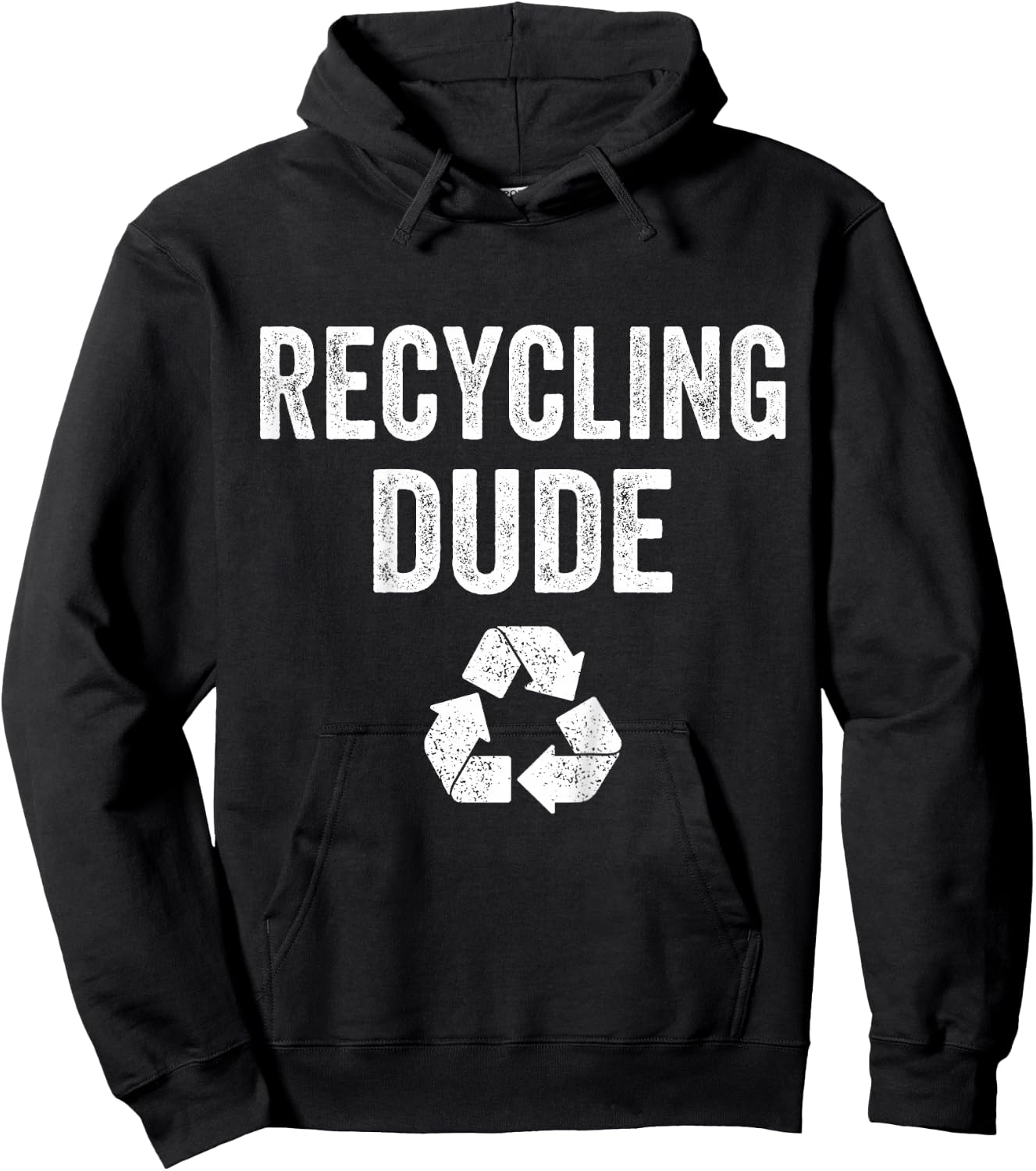 Kids Recycling Dude Boys Earth Day Toddler Recycle Logo Vintage Hoodie - Hoodie | Black