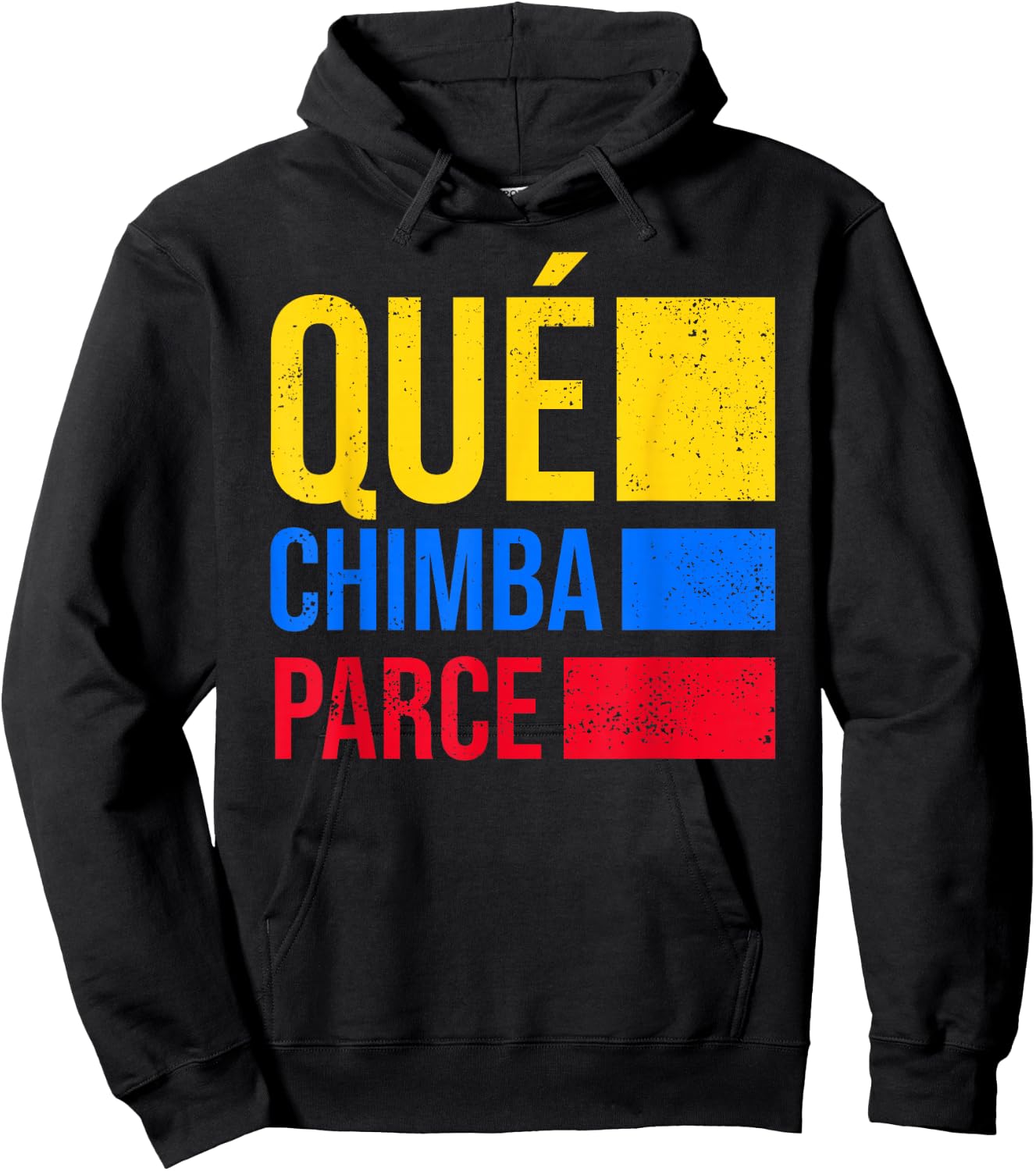 Qué Chimba Parce Colombia Flag Retro Vintage Colombian Slang Hoodie - Hoodie | Black