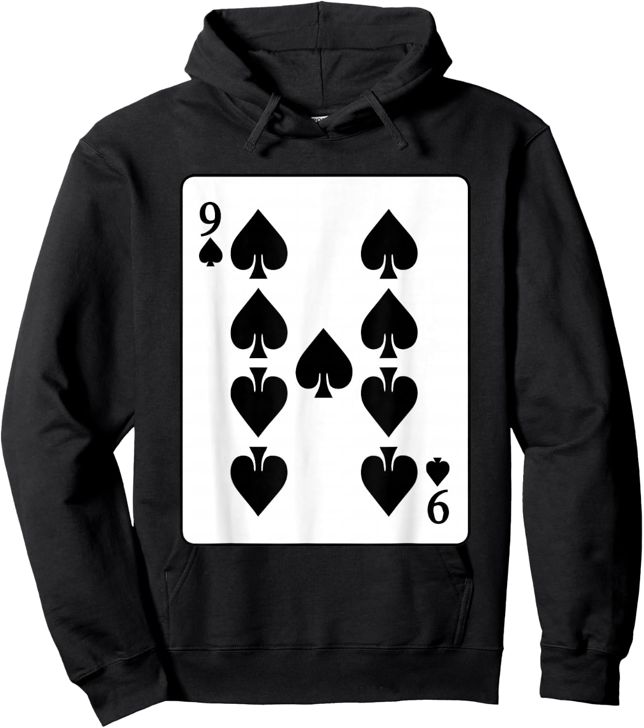 Nine Of Spades Playing Card Poker Player Costume Hoodie - Hoodie | Black