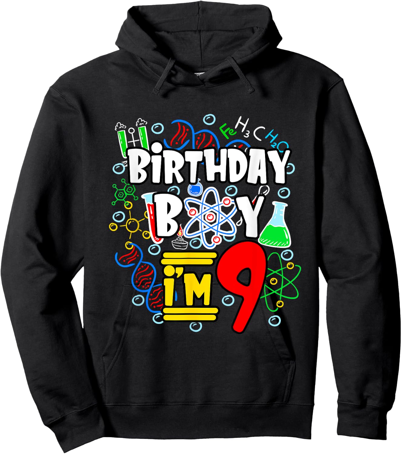 Kids Birthday Boy I'm 9 Years Old Gifts Toddler 9th Birthday Hoodie - Hoodie | Black
