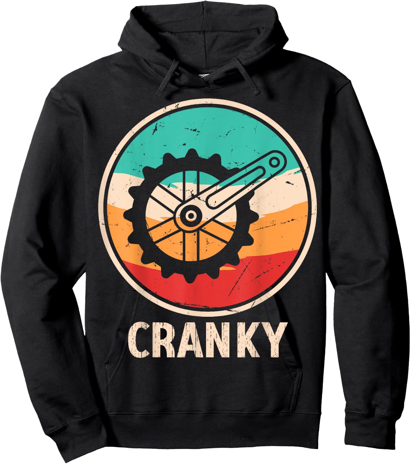 Funny Cyclist Cycling Bicycle Lover Cranky Vintage Retro Hoodie - Hoodie | Black