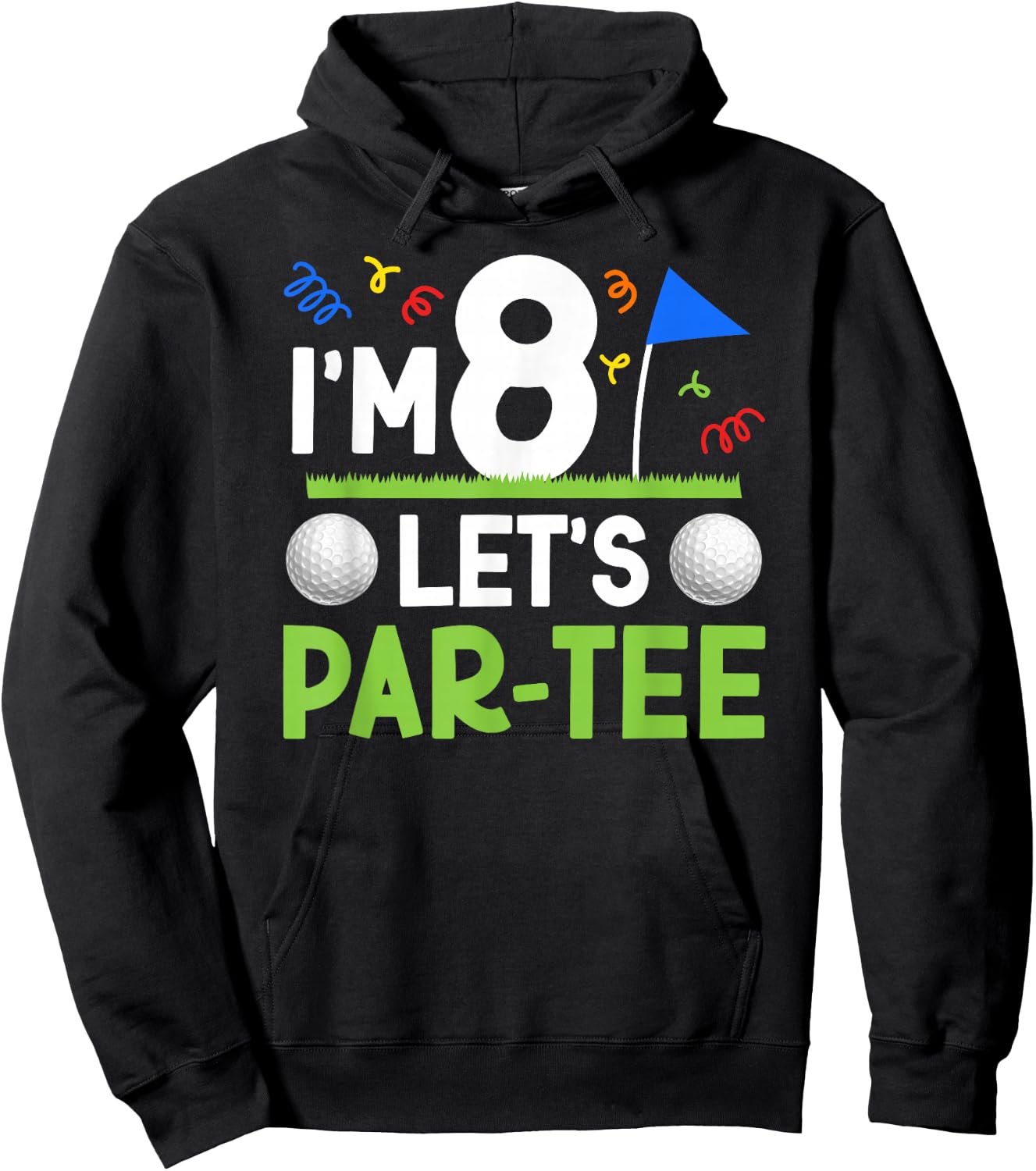 8th Birthday Party Golf Boy Eight Year Old Golfer Hoodie - Hoodie | Black