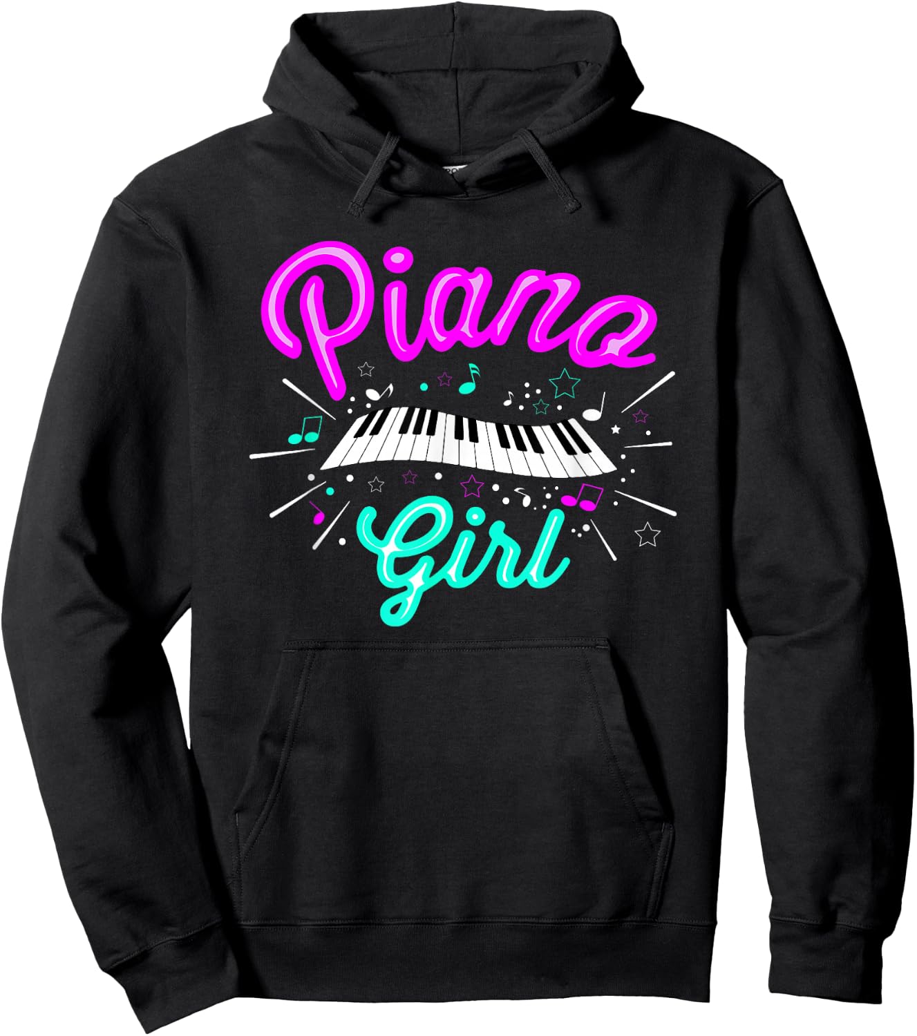 Piano Girl Funny Pianist Music Keyboardist Musician Outfit Hoodie - Hoodie | Black