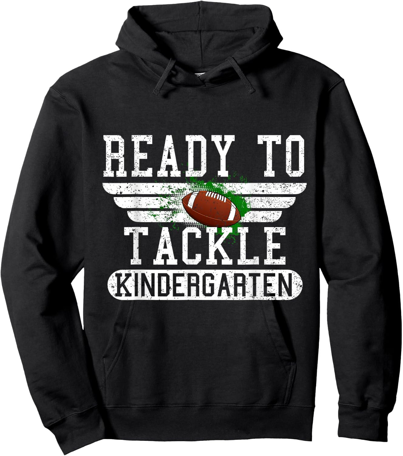 Ready To Tackle Kindergarten Football First Day Sport Boys Hoodie - Hoodie | Black