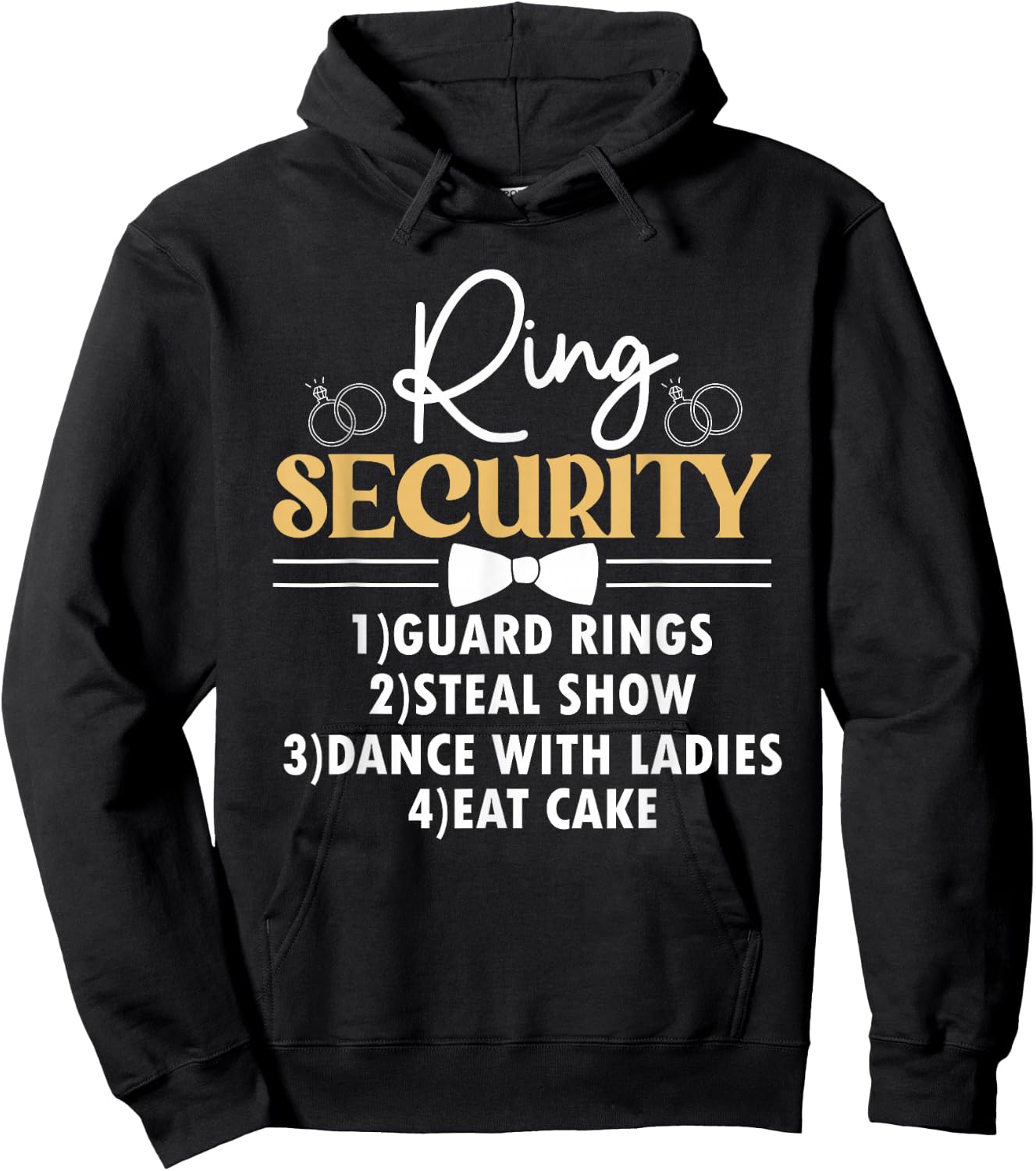 Kids Ring Security Ring Bearer Boys Wedding Party Marriage Hoodie - Hoodie | Black