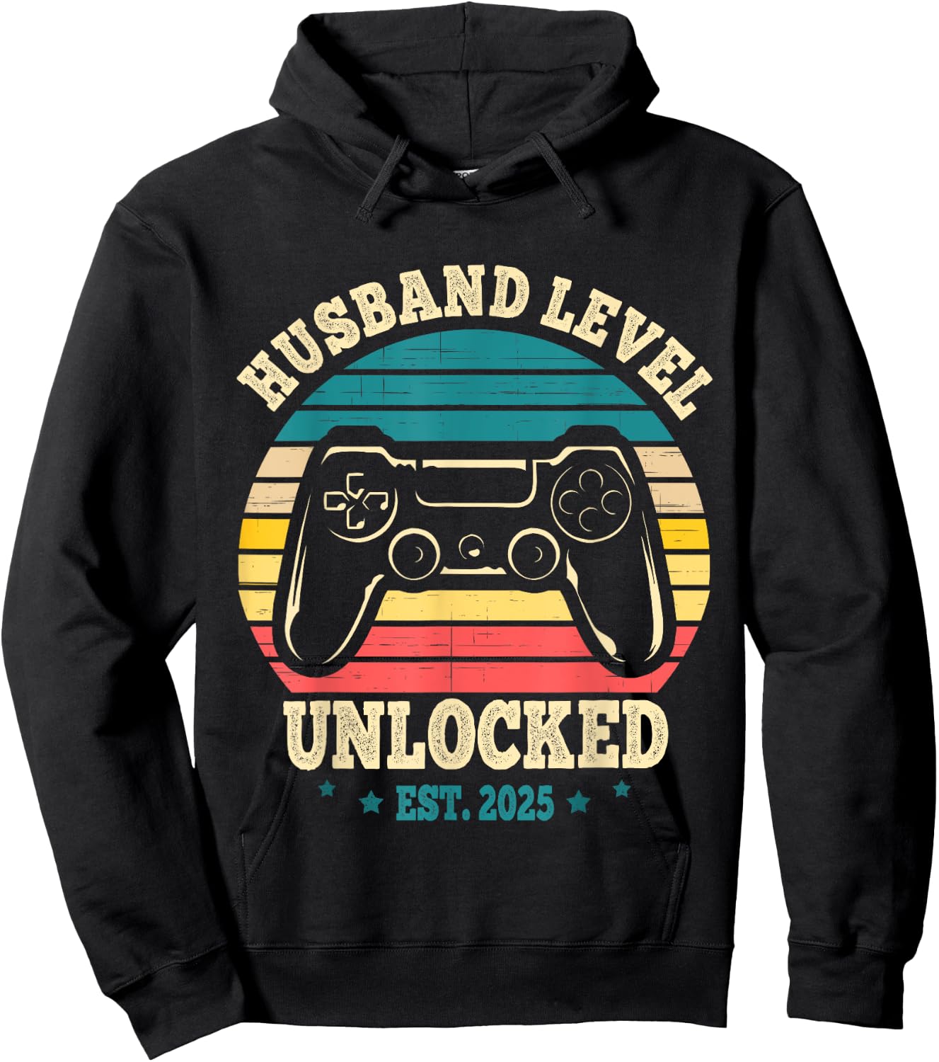 Just Married Gamer Leveled Up To Husband Level Unlocked 2025 Hoodie - Hoodie | Black