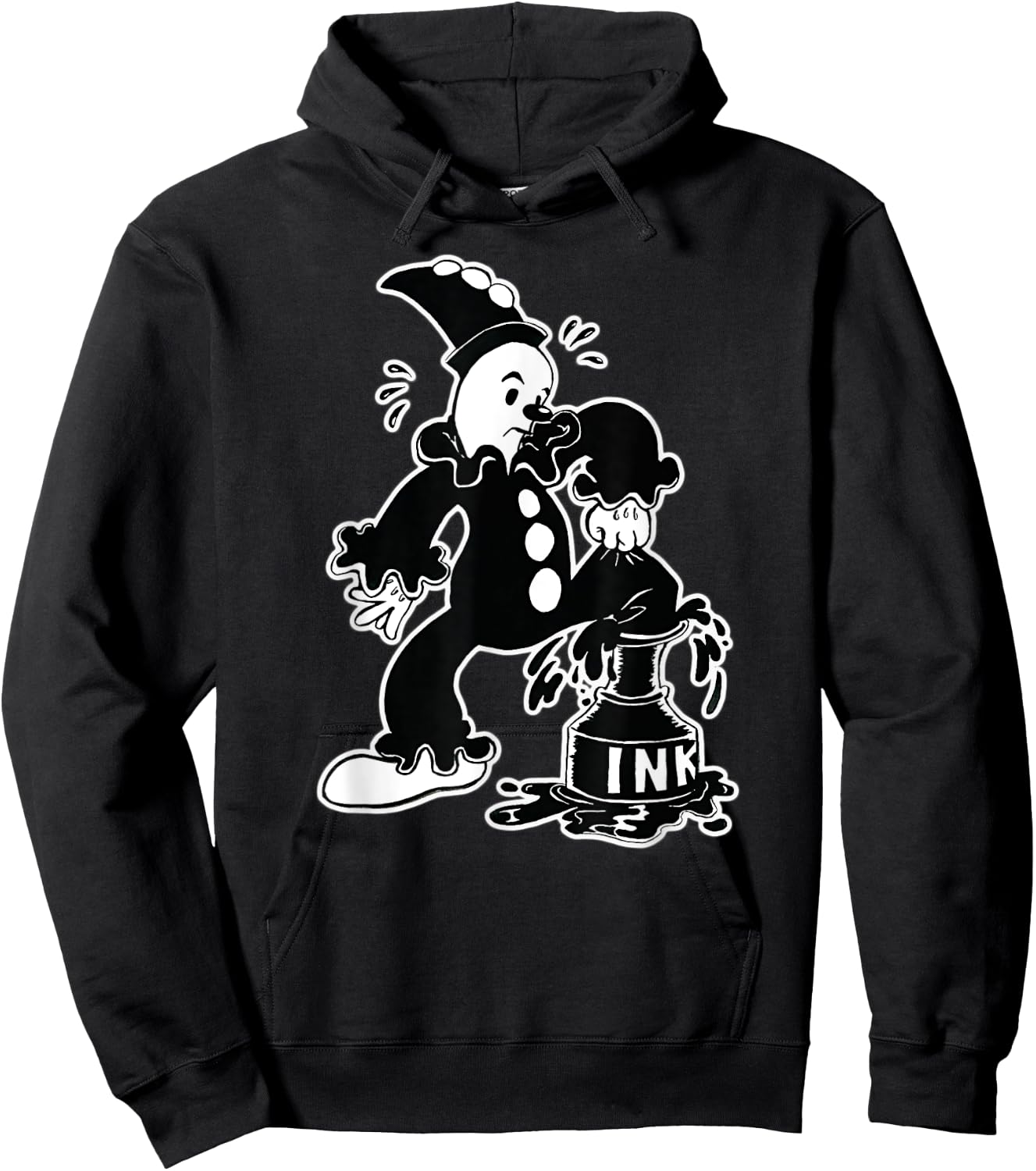 Koko the Clown Out of the Inkwell Gothic Vintage Cartoon Hoodie - Hoodie | Black