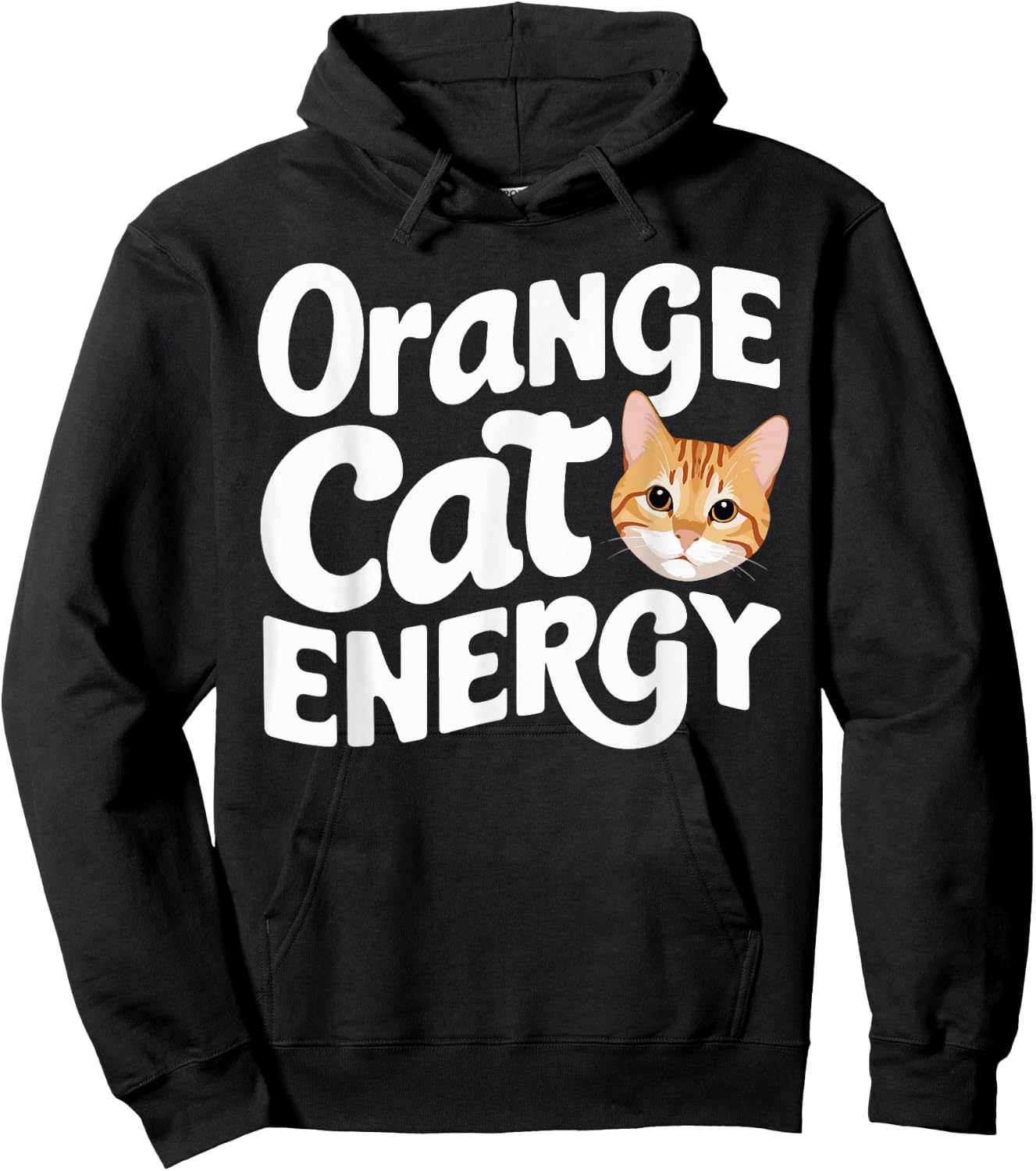 Animal Energy Feline Orange Cat Pet Owner -Adult Orange Cat Energy Hoodie - Hoodie | Black