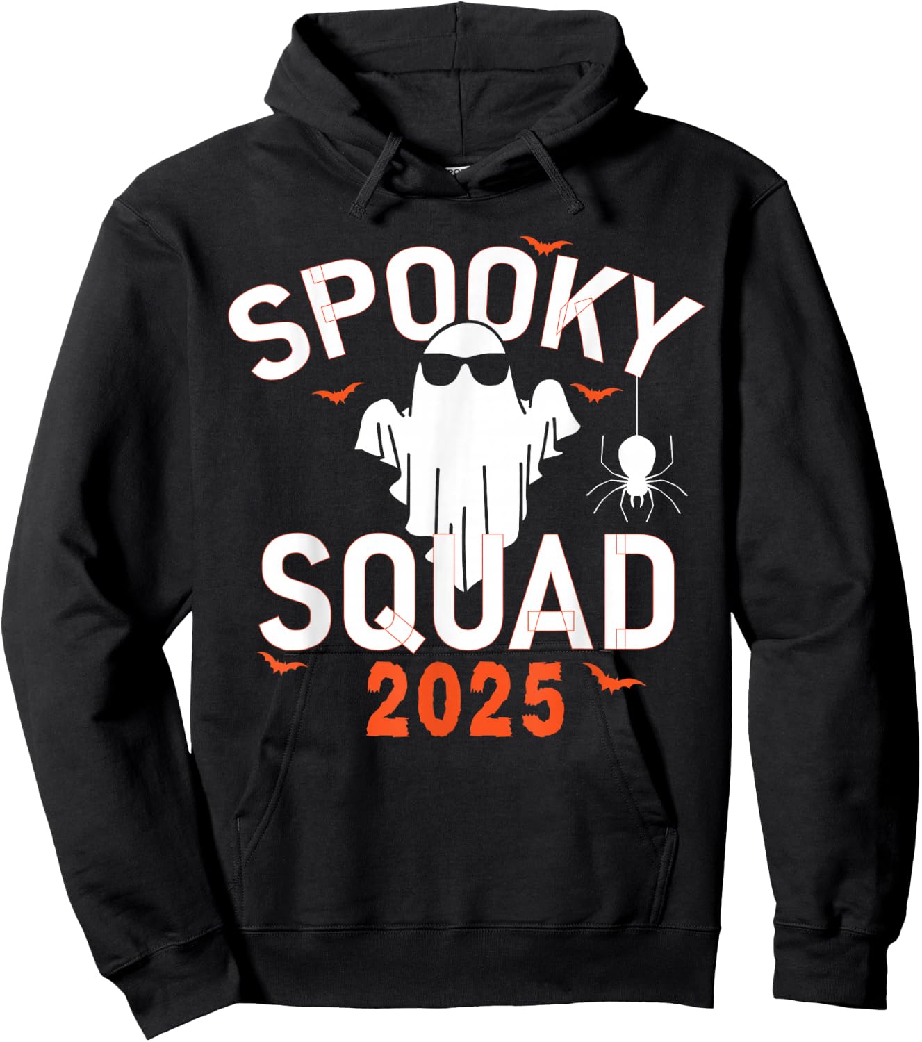 Spooky Squad 2025 Scary Halloween Bat Boo Hoodie - Hoodie | Black