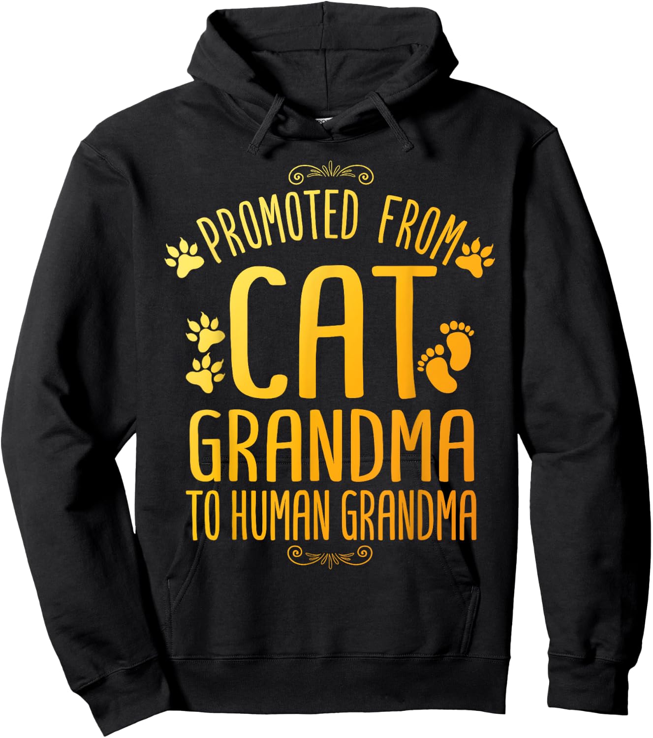 Cool Promoted To Grandma For Mom New Grandmother Cat Grandma Men Women Kids Hoodie - Hoodie | Black
