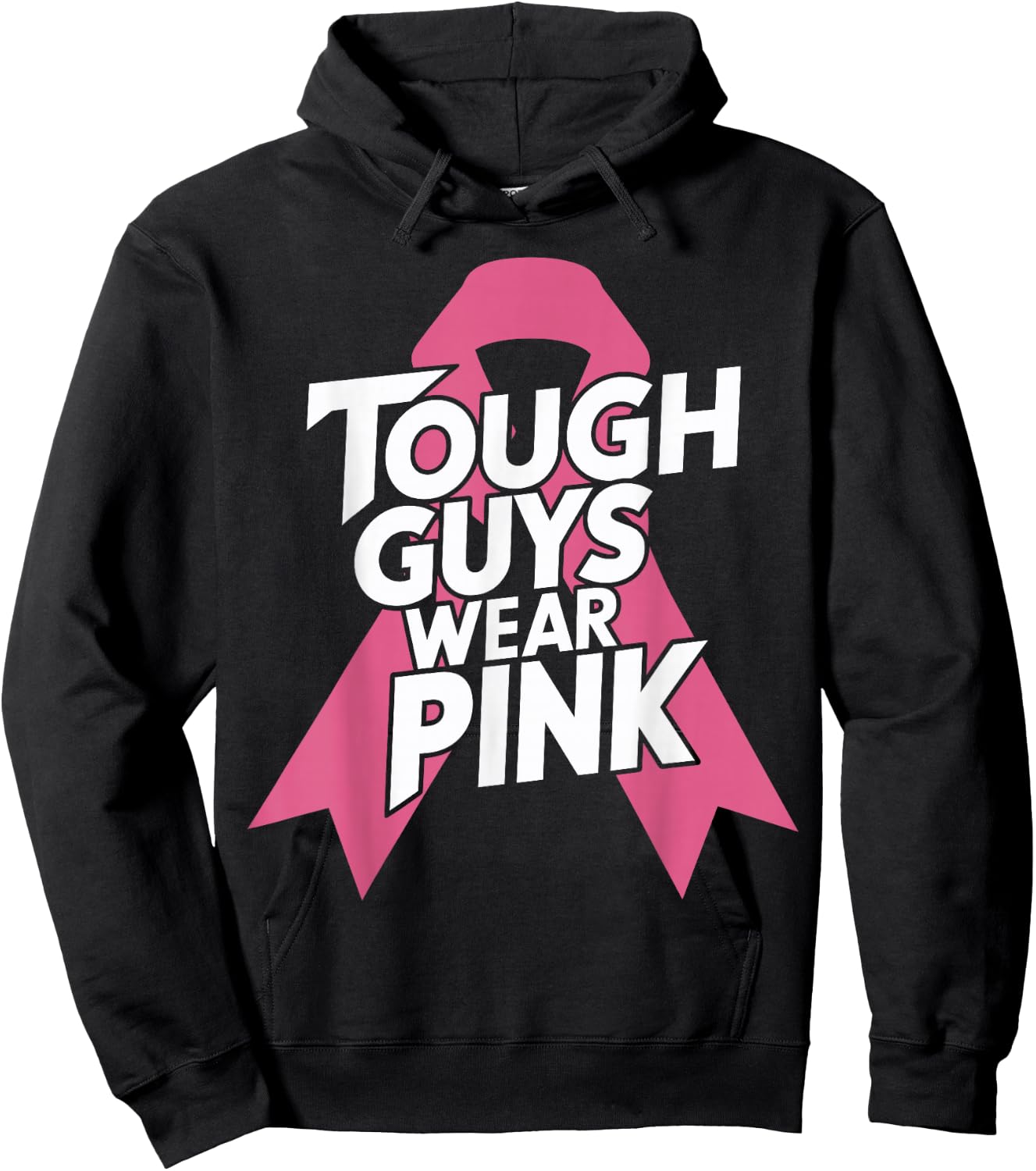 Tough Guys Wear Pink Breast Cancer Awareness Hoodie - Hoodie | Black