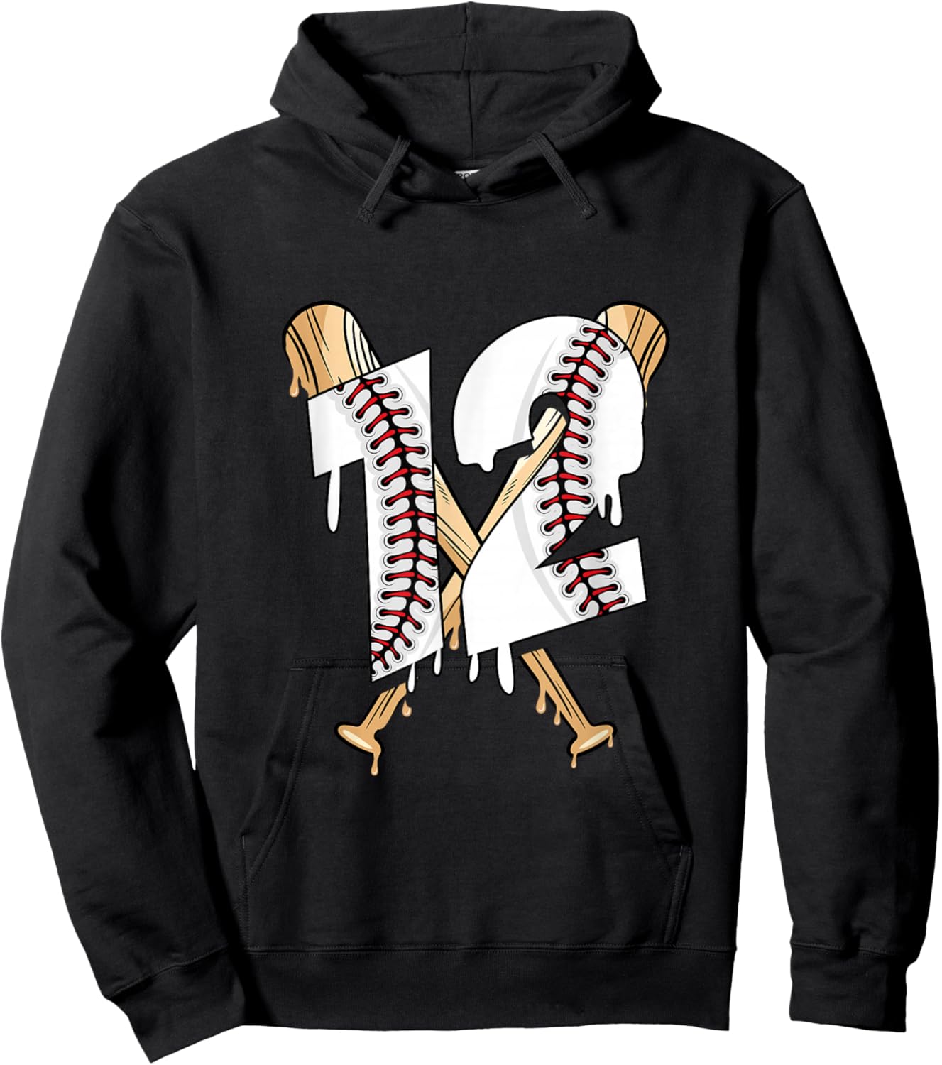 12th Birthday Baseball Hoodie - Hoodie | Black
