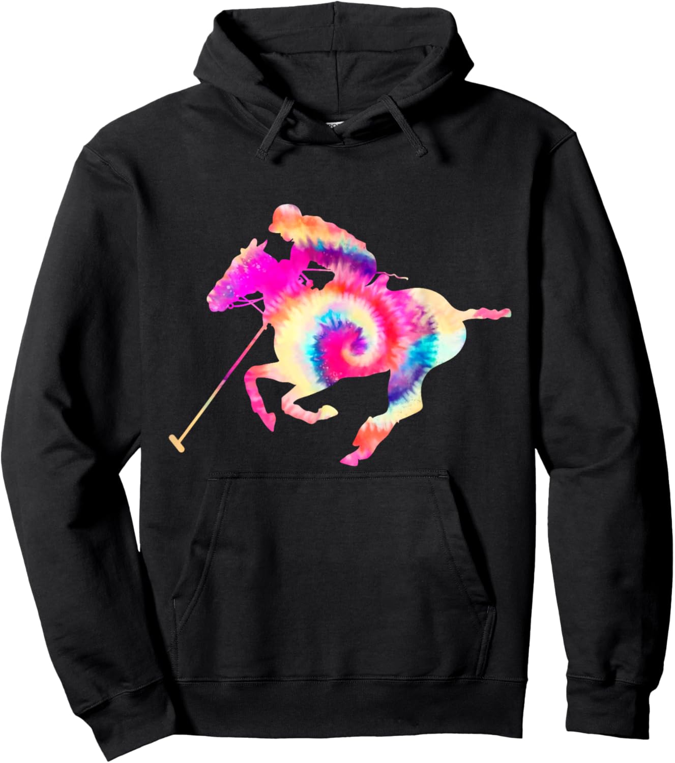 Polo Players Horseback Riding Horse Equestrian Sports Hoodie - Hoodie | Black