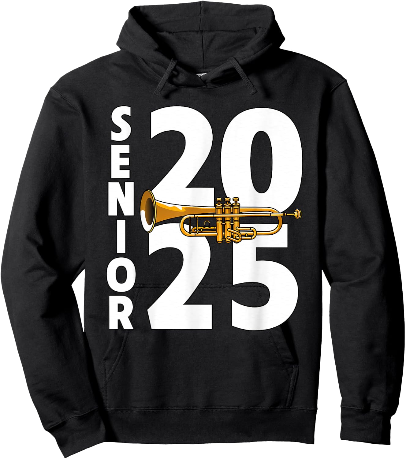 Trumpet Player Senior Class of 2025 Marching Band Student Hoodie - Hoodie | Black