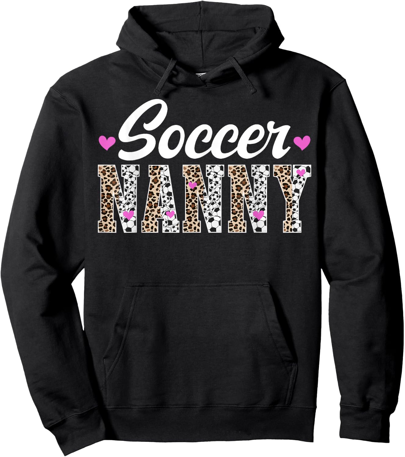 Soccer Nanny Of A Soccer Player Nanny Grandma Leopard Hoodie - Hoodie | Black