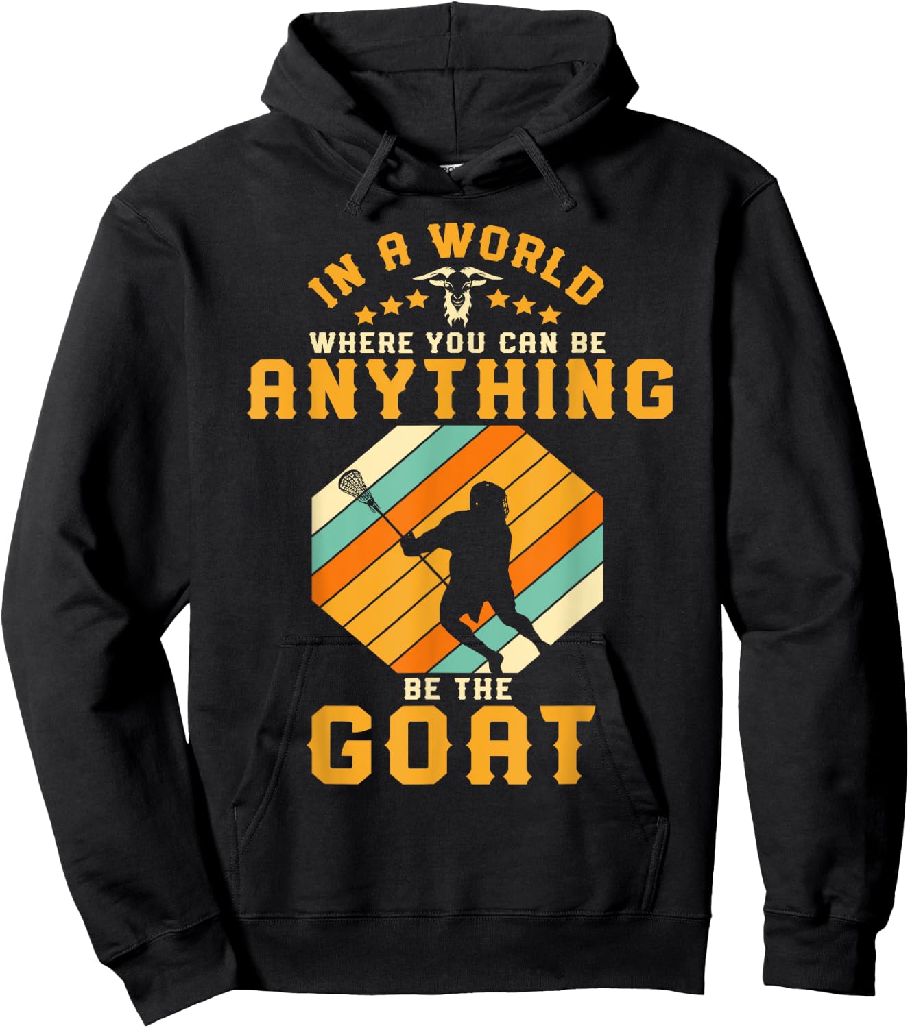 Vintage Lacrosse Retro Lax Rat Gift Lacrosse Player Hoodie - Hoodie | Black