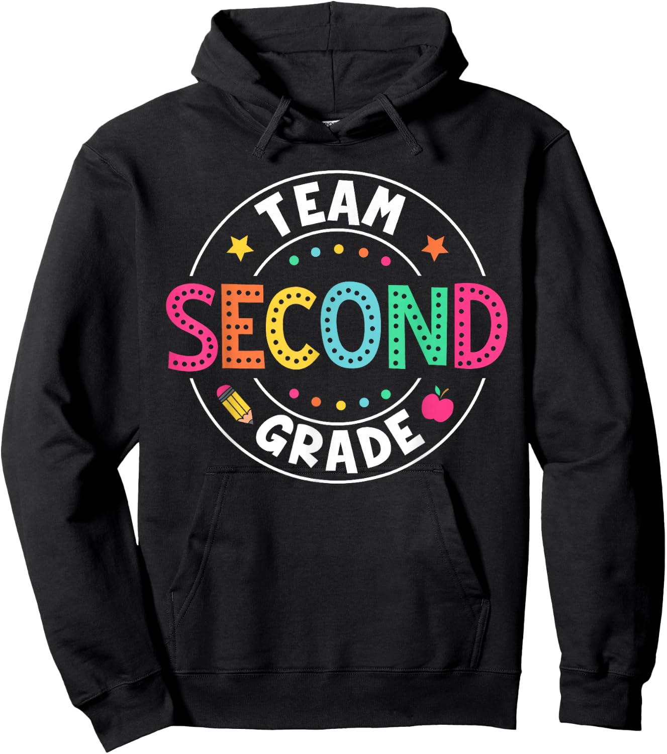 Team Second Grade Teacher Back To School 2nd Grade Squad Hoodie - Hoodie | Black