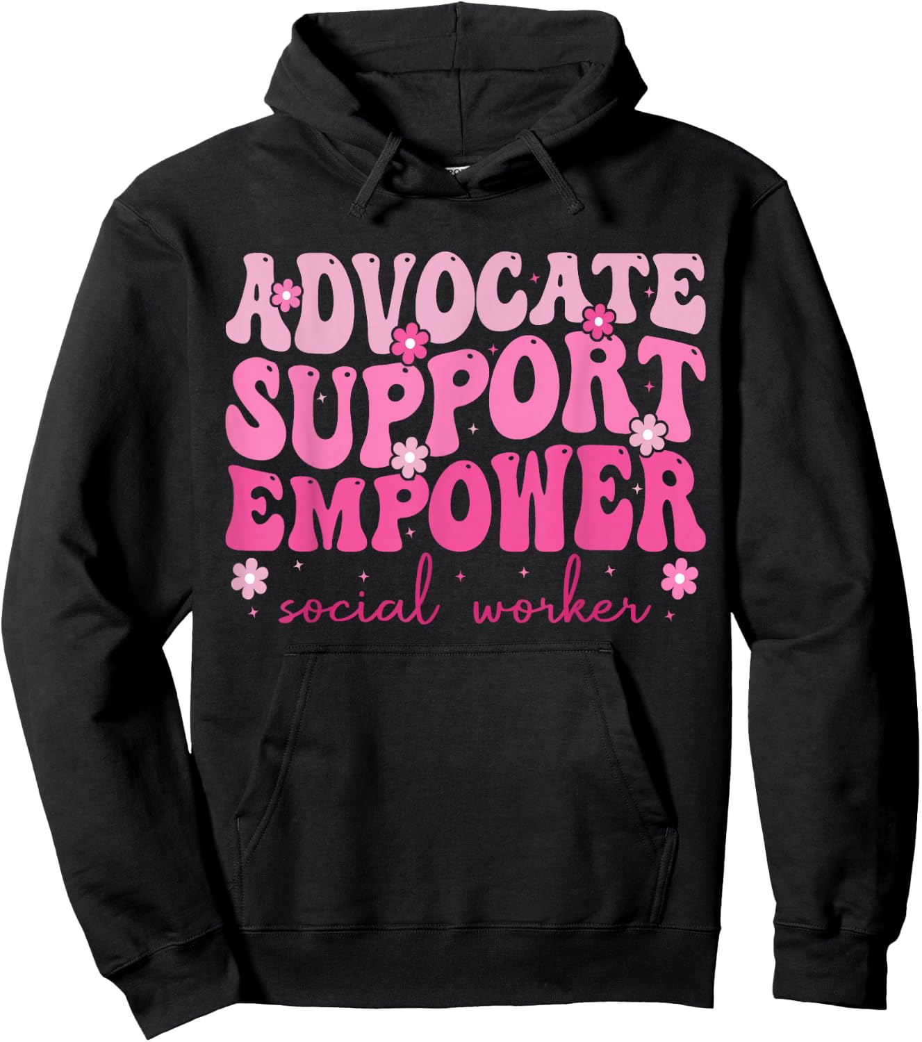 Advocate Support Empower Cute Social Worker Graduation MSW Hoodie - Hoodie | Black