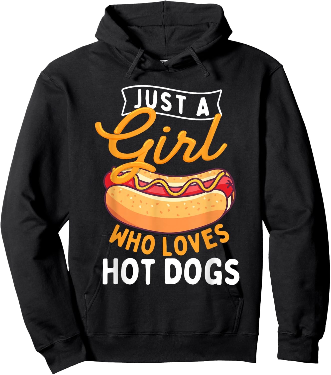 Just A Girl Who Loves Hot Dogs - Hot Dog Lover Fast Food Hoodie - Hoodie | Black