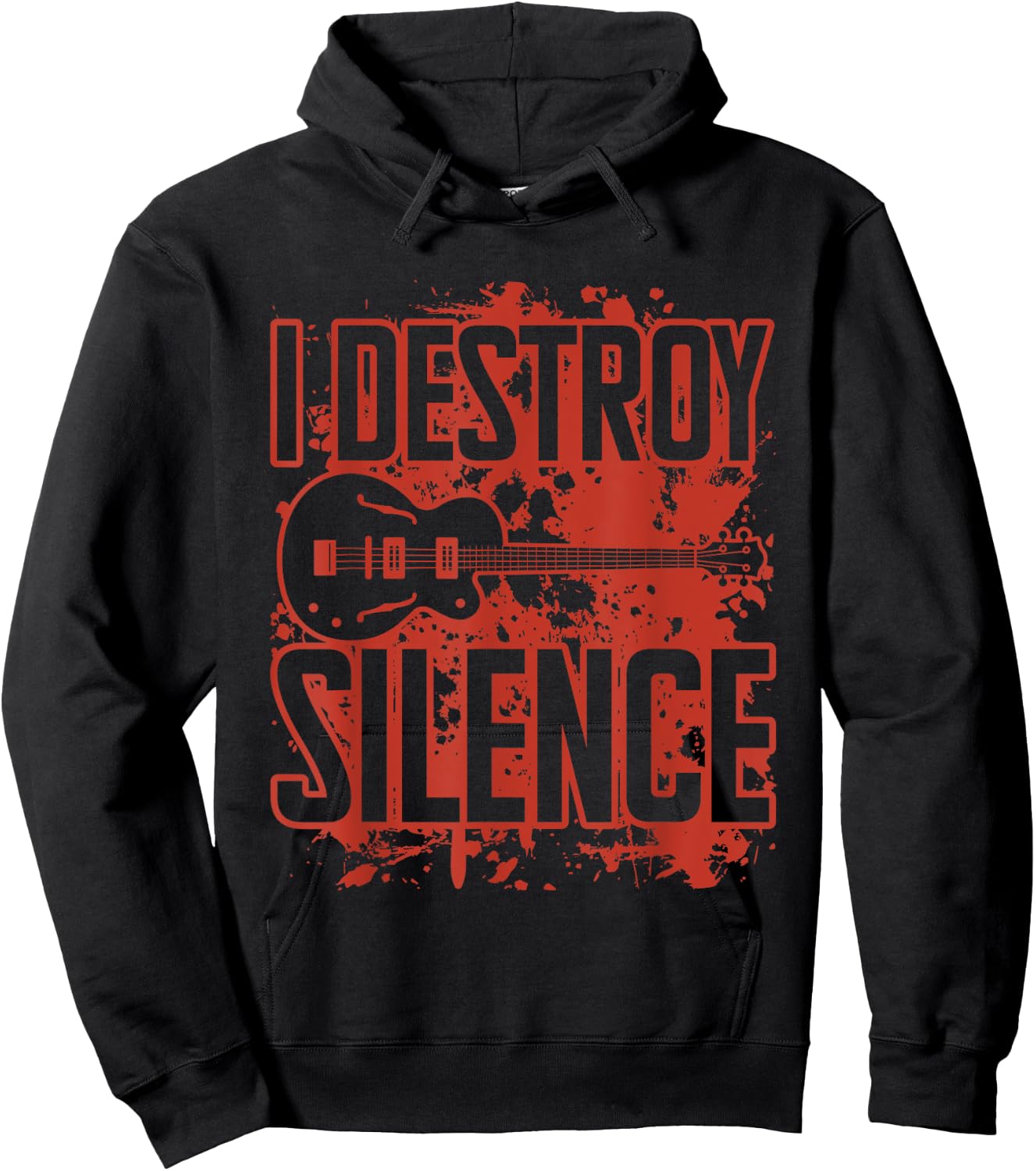 I Destroy Silence Bass Player Funny Guitar Music Enthusiasts Hoodie - Hoodie | Black