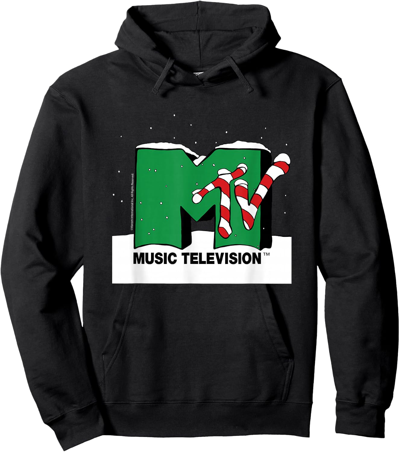 MTV - MTV Snowy Christmas Logo Hoodie - Hoodie | Black