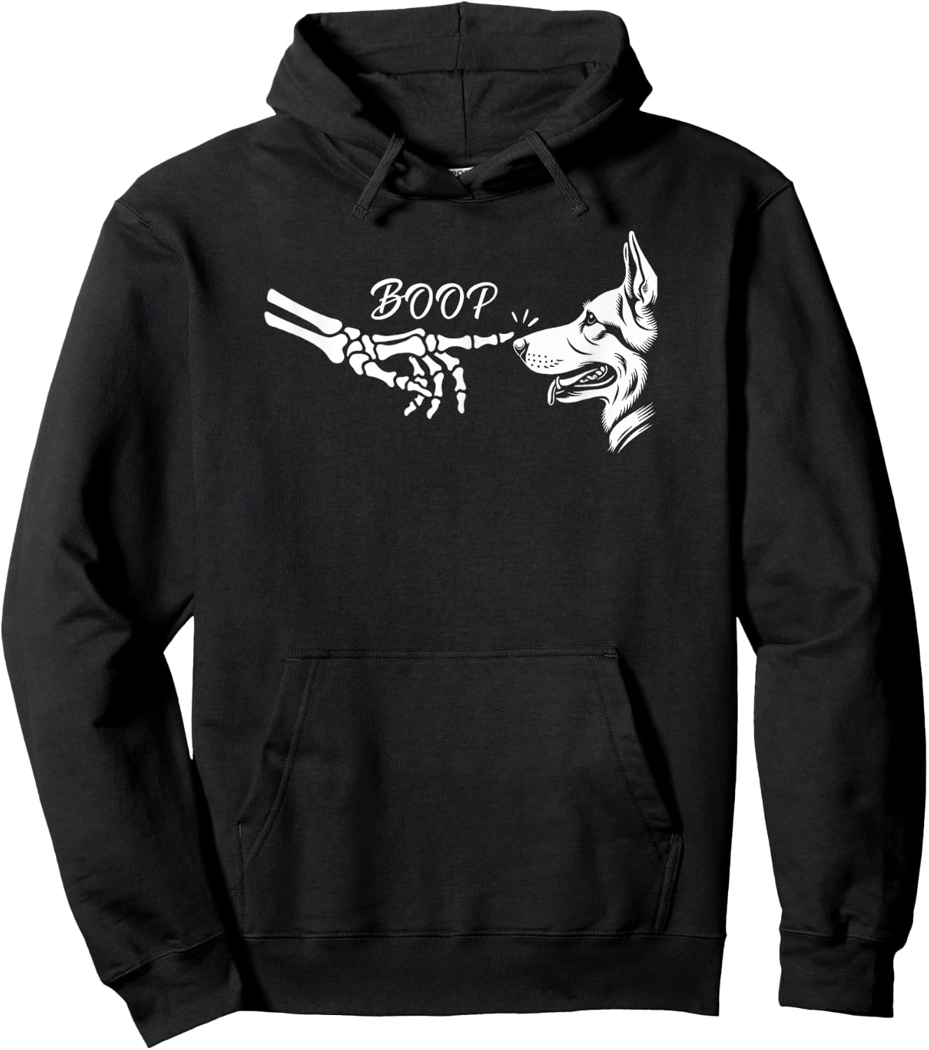 German Shepherd Skeleton Hand Boop Halloween Pet Women Girls Hoodie - Hoodie | Black