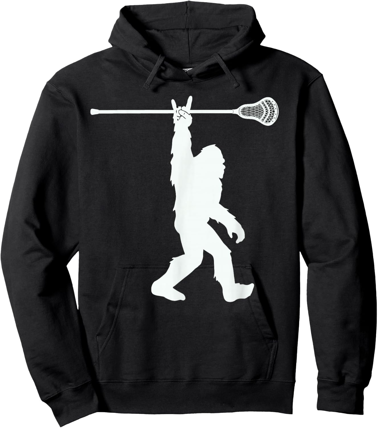 Lacrosse-Shirt Vintage Lax Bigfoot Sasquatch Youth Men Boys Hoodie - Hoodie | Black