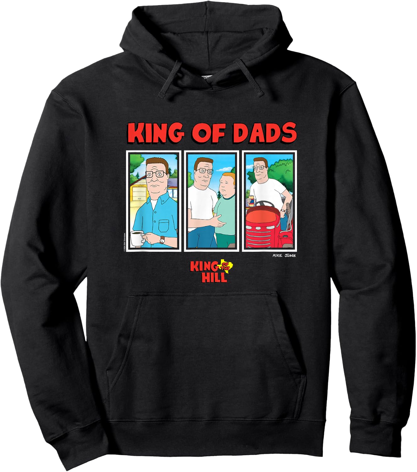 King Of The Hill Father's Day King Of Dads Big Chest Panels Hoodie - Hoodie | Black