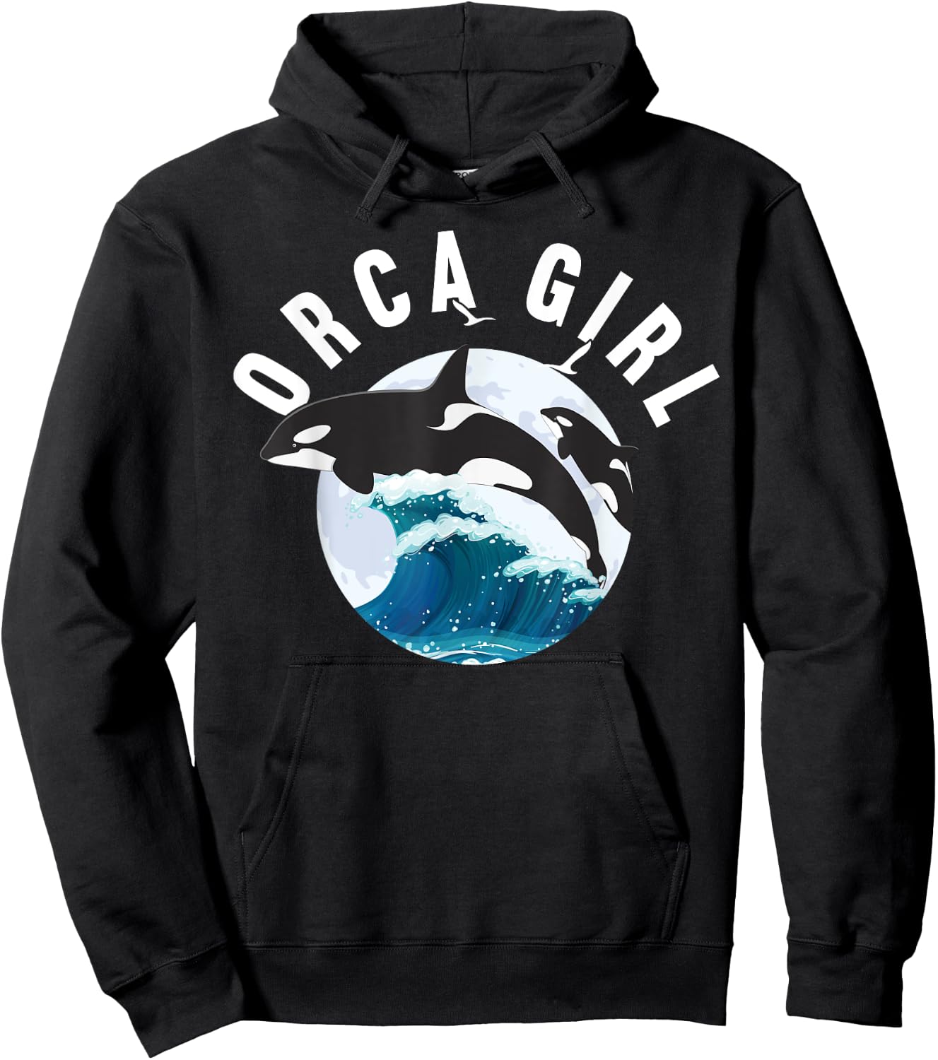 Orca Girl Wild Whale Family Sea Animal Wildlife Boys & Girls Hoodie - Hoodie | Black