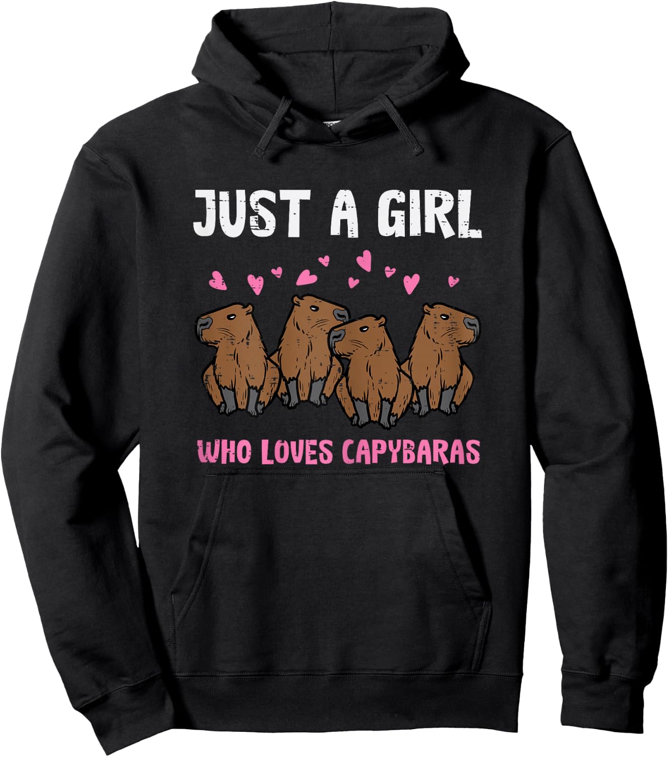 Just Girl Who Loves Capybaras Capy Girls Kids Youth Women Hoodie - Hoodie | Black