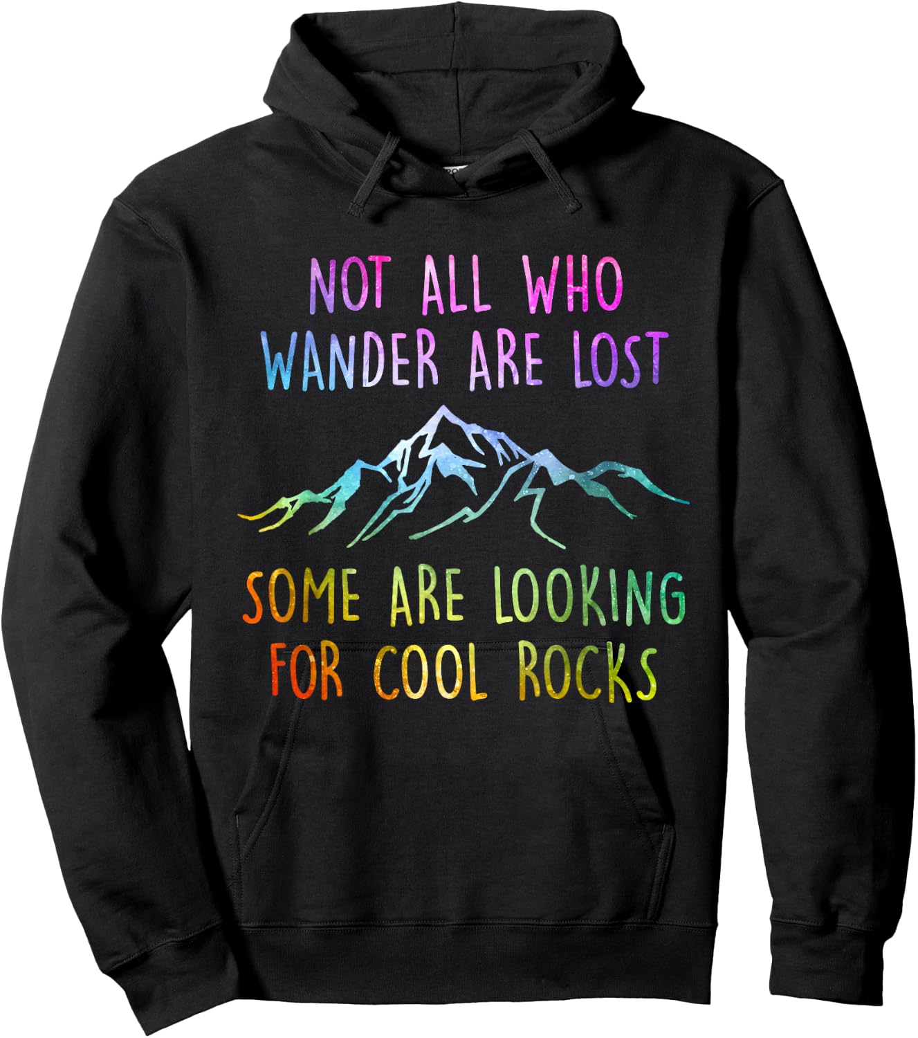 Not All Who Wander are Lost, Some are Looking for Cool Rocks Hoodie - Hoodie | Black
