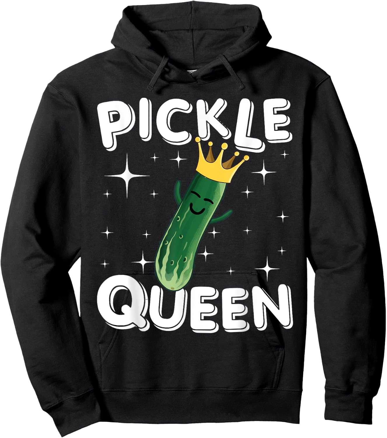 Funny Pickle Art Girls Cucumber Vegan Pickle Lover Hoodie - Hoodie | Black