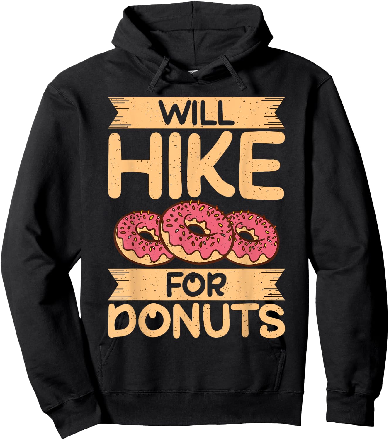 Will Hike for Donuts Lover Hiking Hoodie - Hoodie | Black