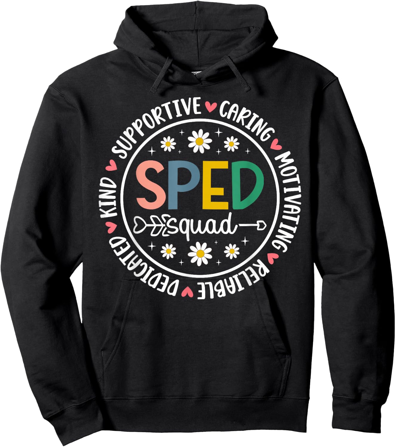SPED Squad SPED Teacher Team Special Education Teacher Crew Hoodie - Hoodie | Black