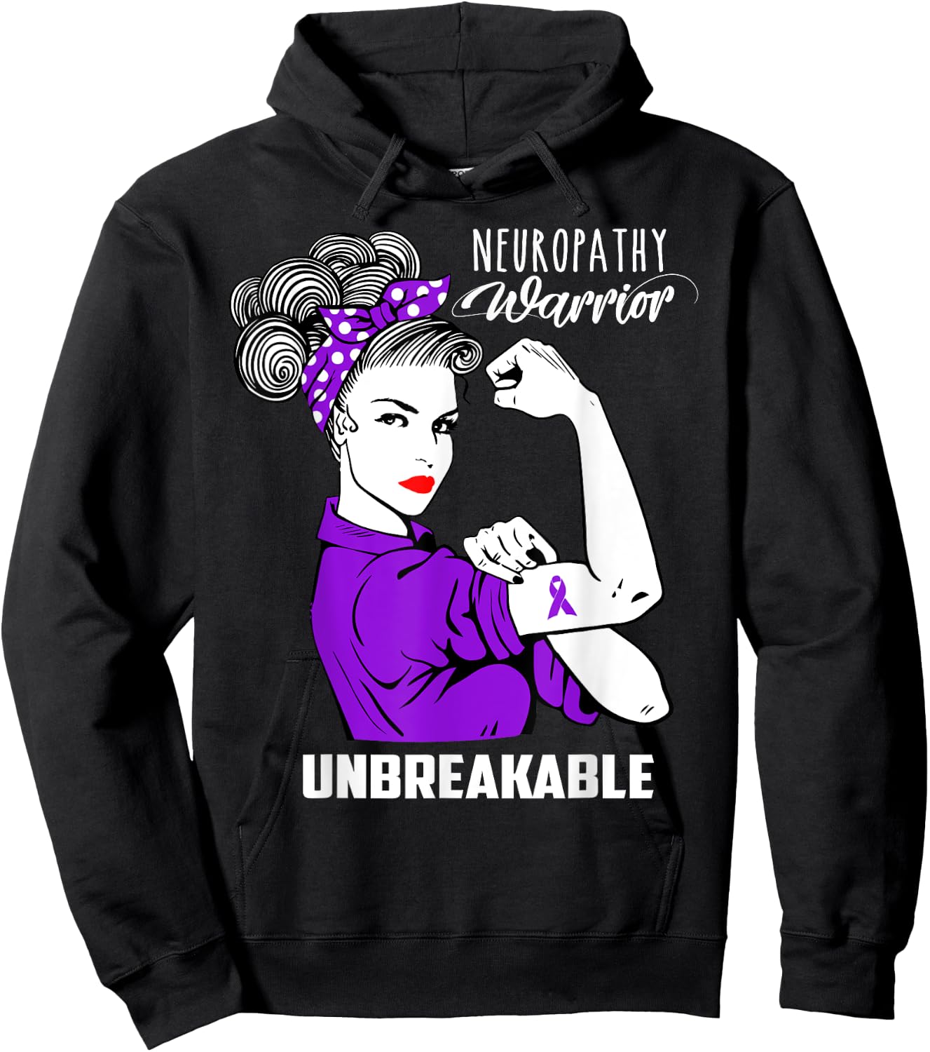 Neuropathy Warrior Unbreakable Shirt Awareness Gift Hoodie - Hoodie | Black