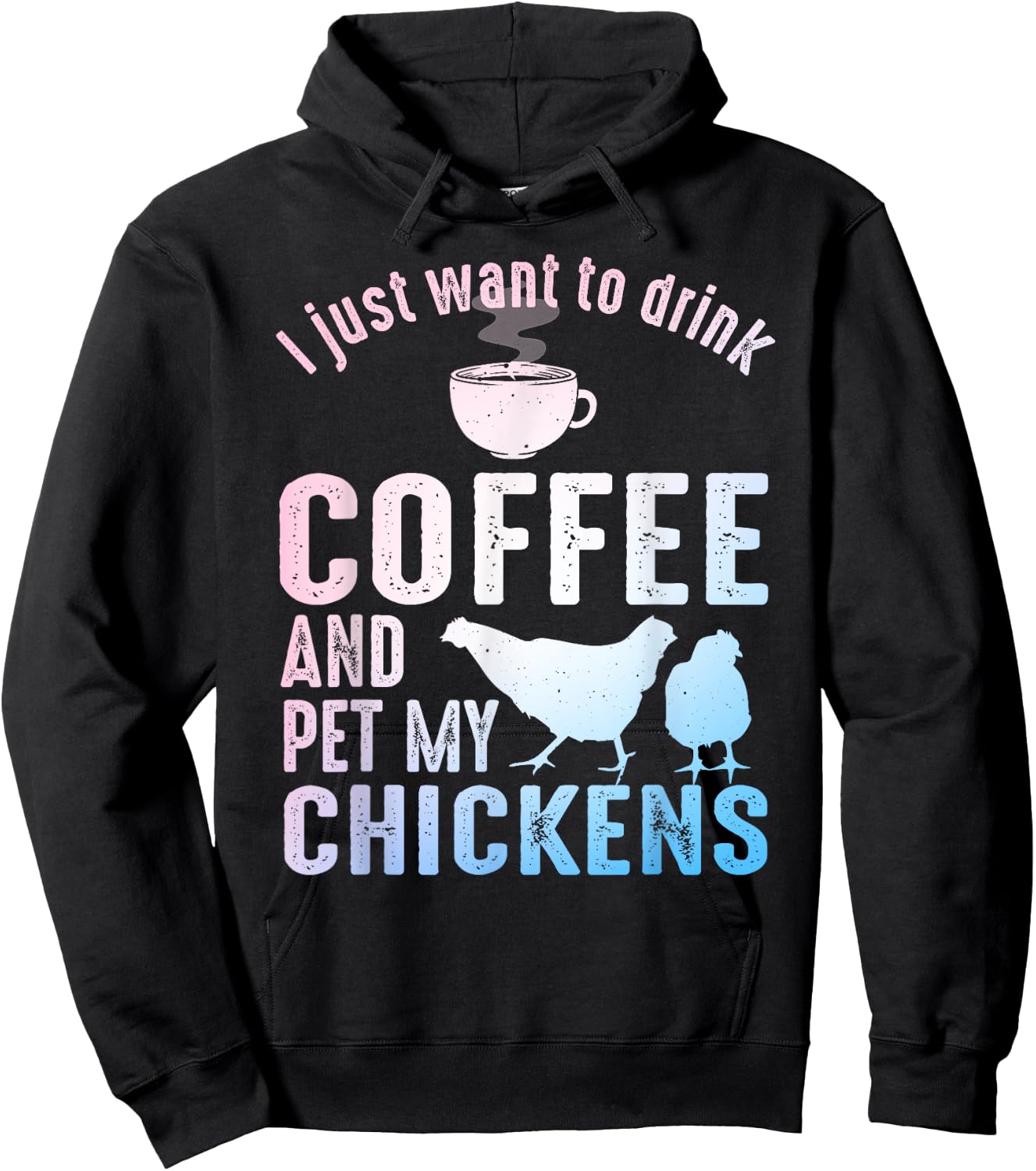 Funny Chicken Art Women Coffee Lover Chicken Farmer Hoodie - Hoodie | Black