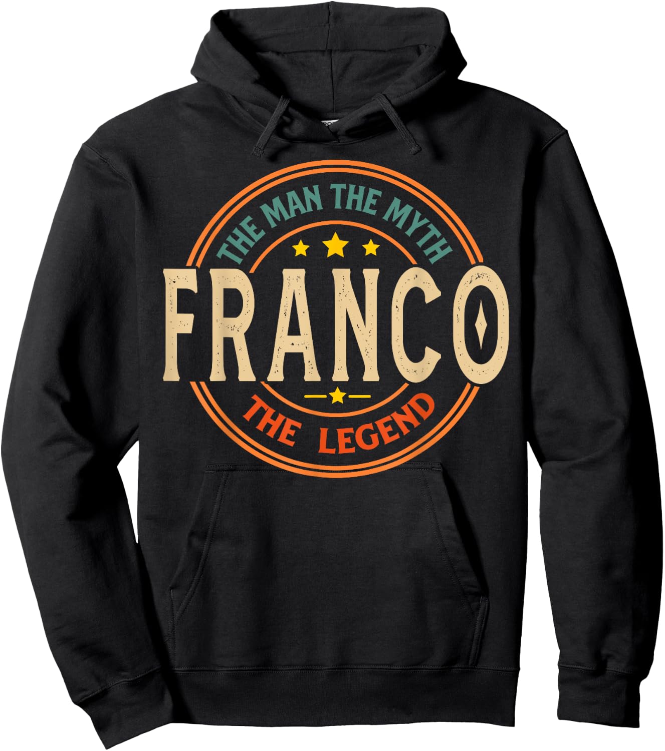 FRANCO The Man The Myth The Legend Vintage Personalized Hoodie - Hoodie | Black