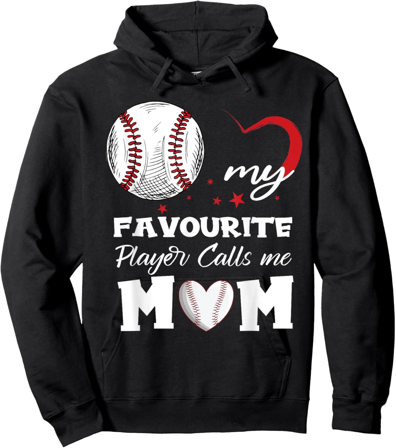 My Favorite Baseball Player Calls Me Mom Mother's Day Hoodie - Hoodie | Black