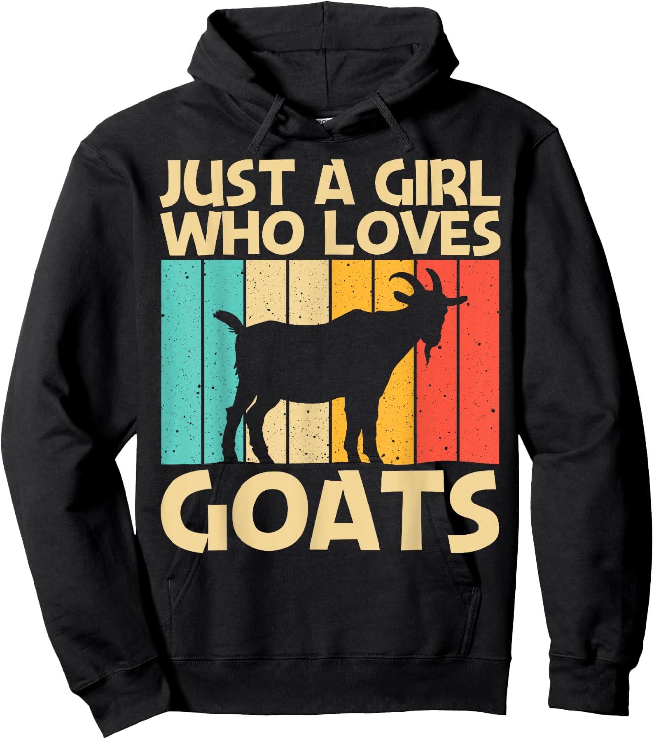 Cool Goat Design For Girls Women Goat Farmer Farming Lovers Hoodie - Hoodie | Black