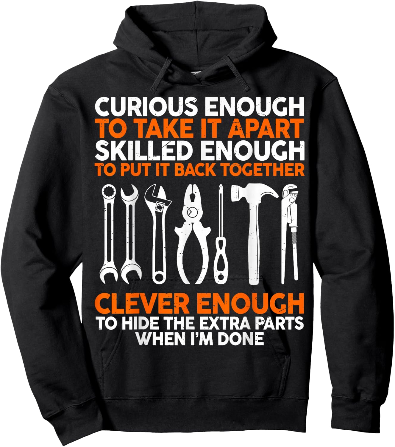 Curious Enough To Take It Apart Car Auto Garage Mechanic Men Hoodie - Hoodie | Black