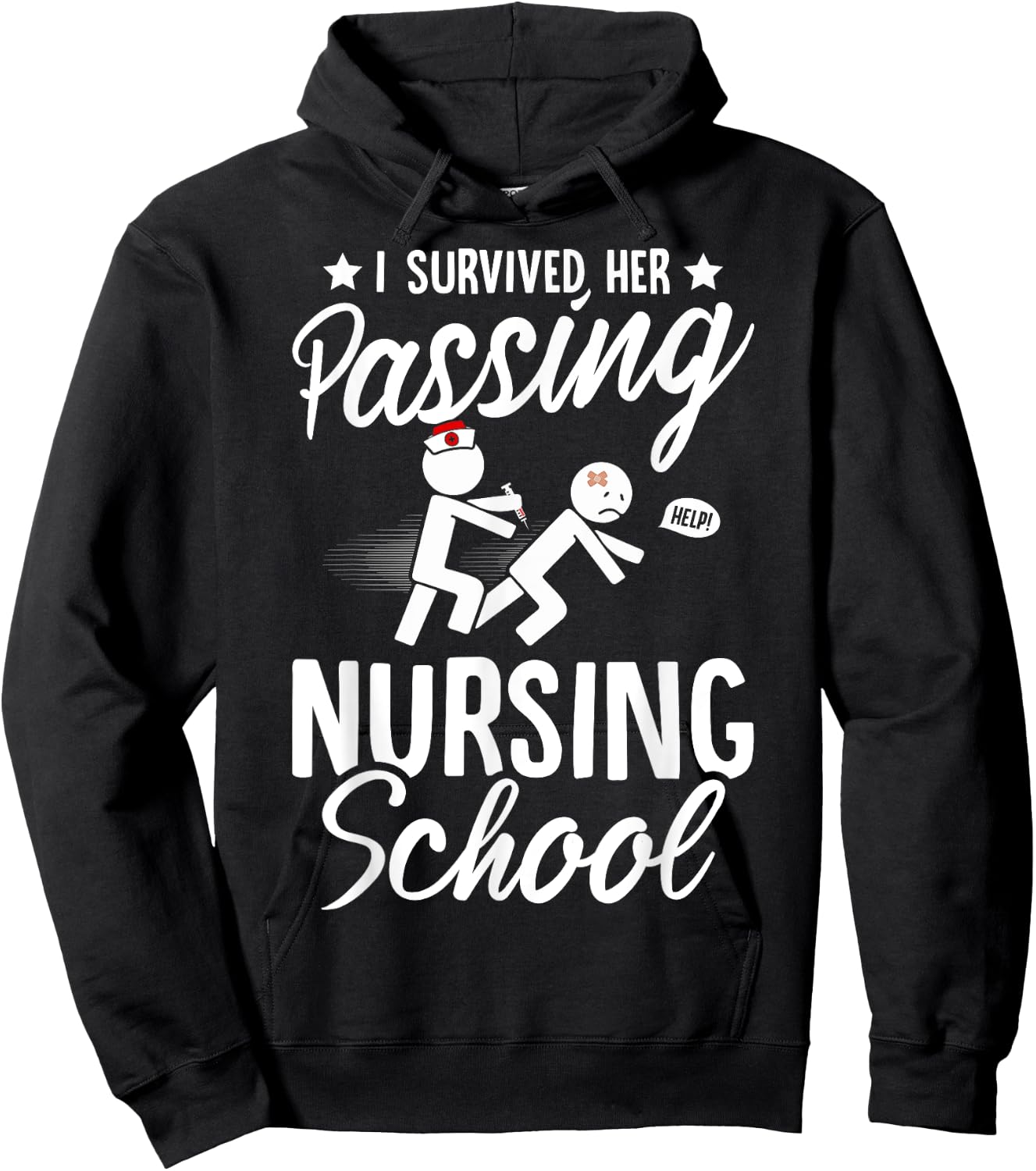 Nursing Funny I Survived Her Passing Nursing School Hoodie - Hoodie | Black