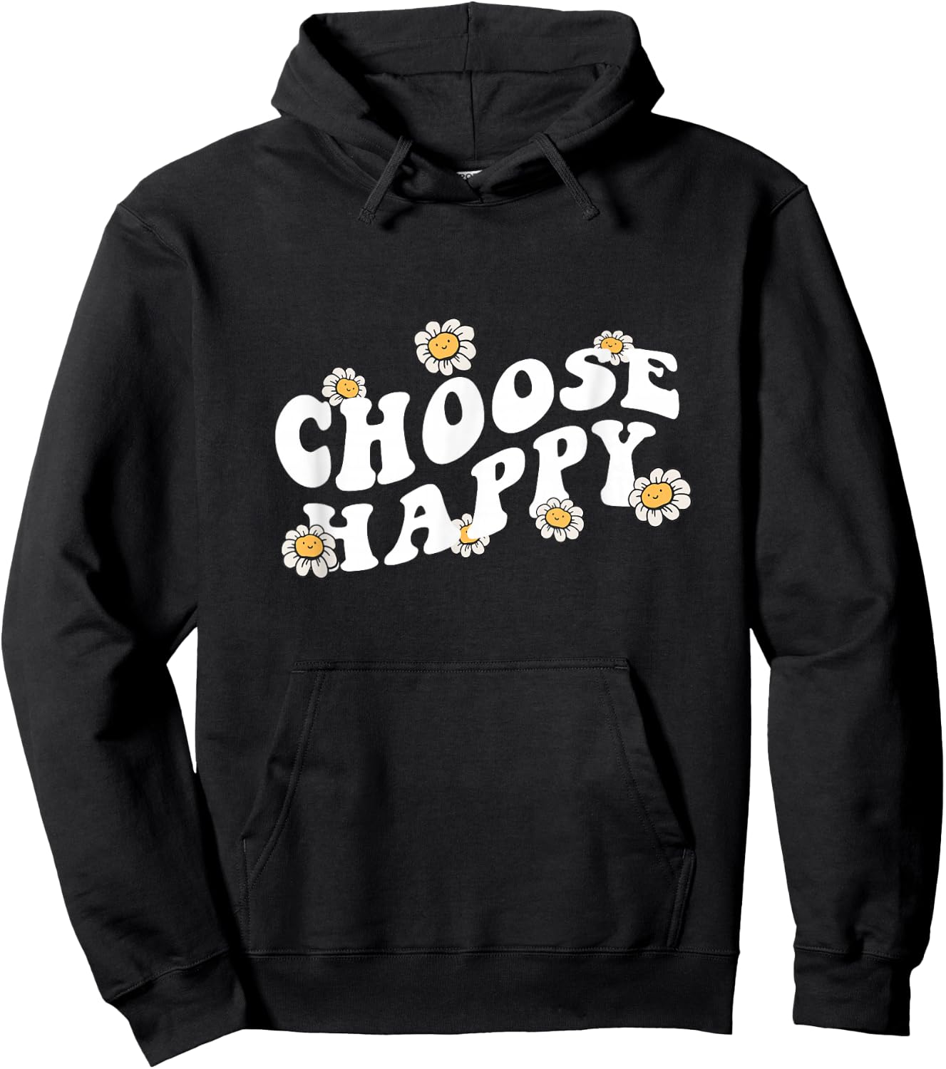 Choose Happy Shirt Groovy Happiness Quote Positive Message Hoodie - Hoodie | Black