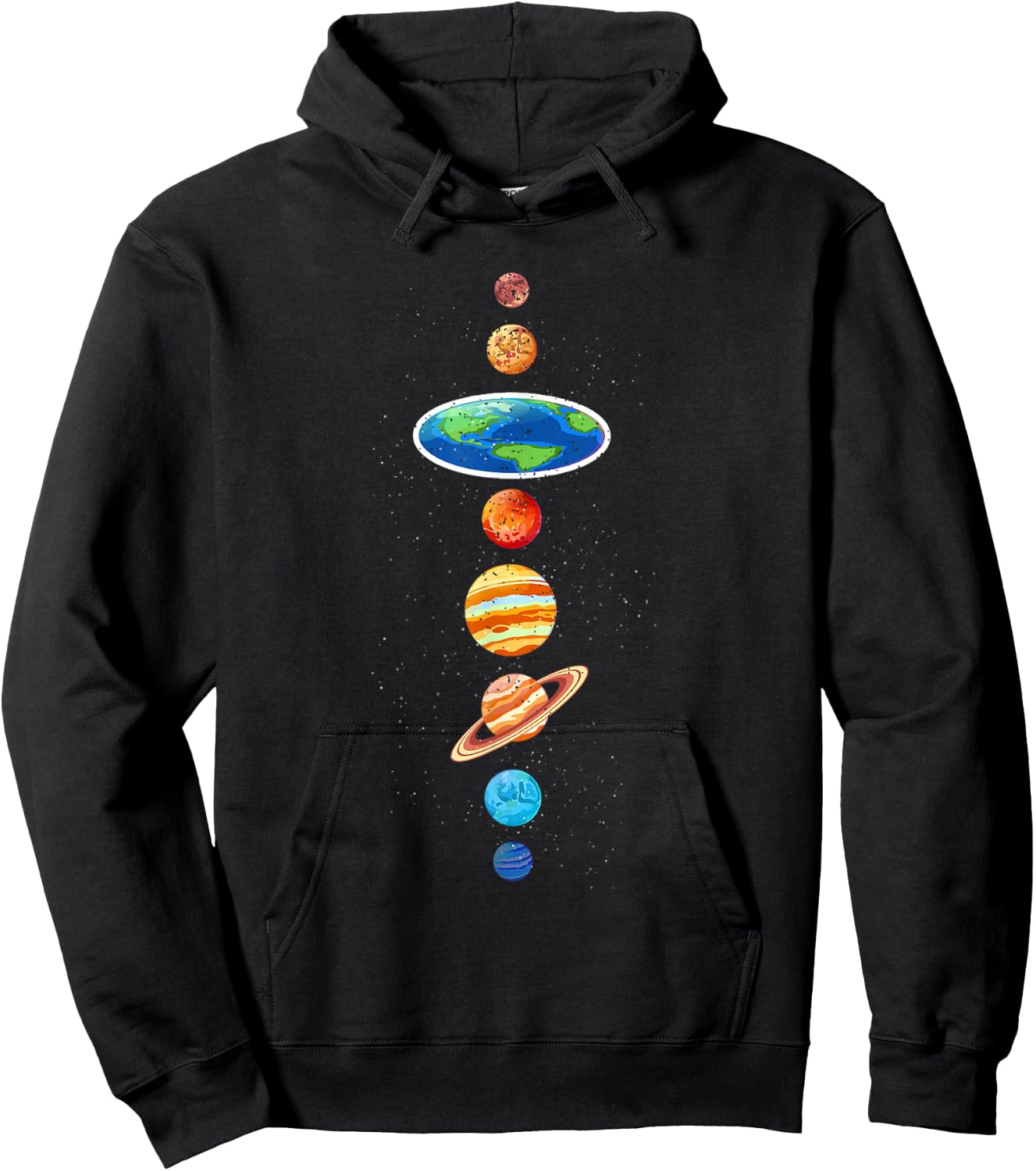 Flat Earth Conspiracy - Solar System Planets - Flat Earther Hoodie - Hoodie | Black