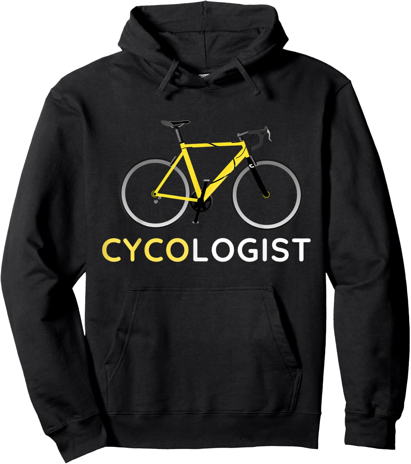 Cycologist Shirt Cycling Bicycle Cyclist Road Bike Yellow Hoodie - Hoodie | Black