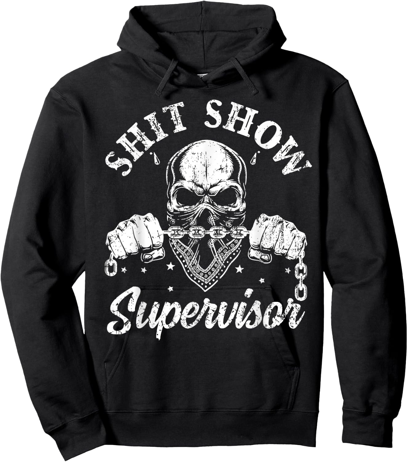 Cool Shit Show Supervisor Skull Skeleton Funny Sarcastic Hoodie - Hoodie | Black